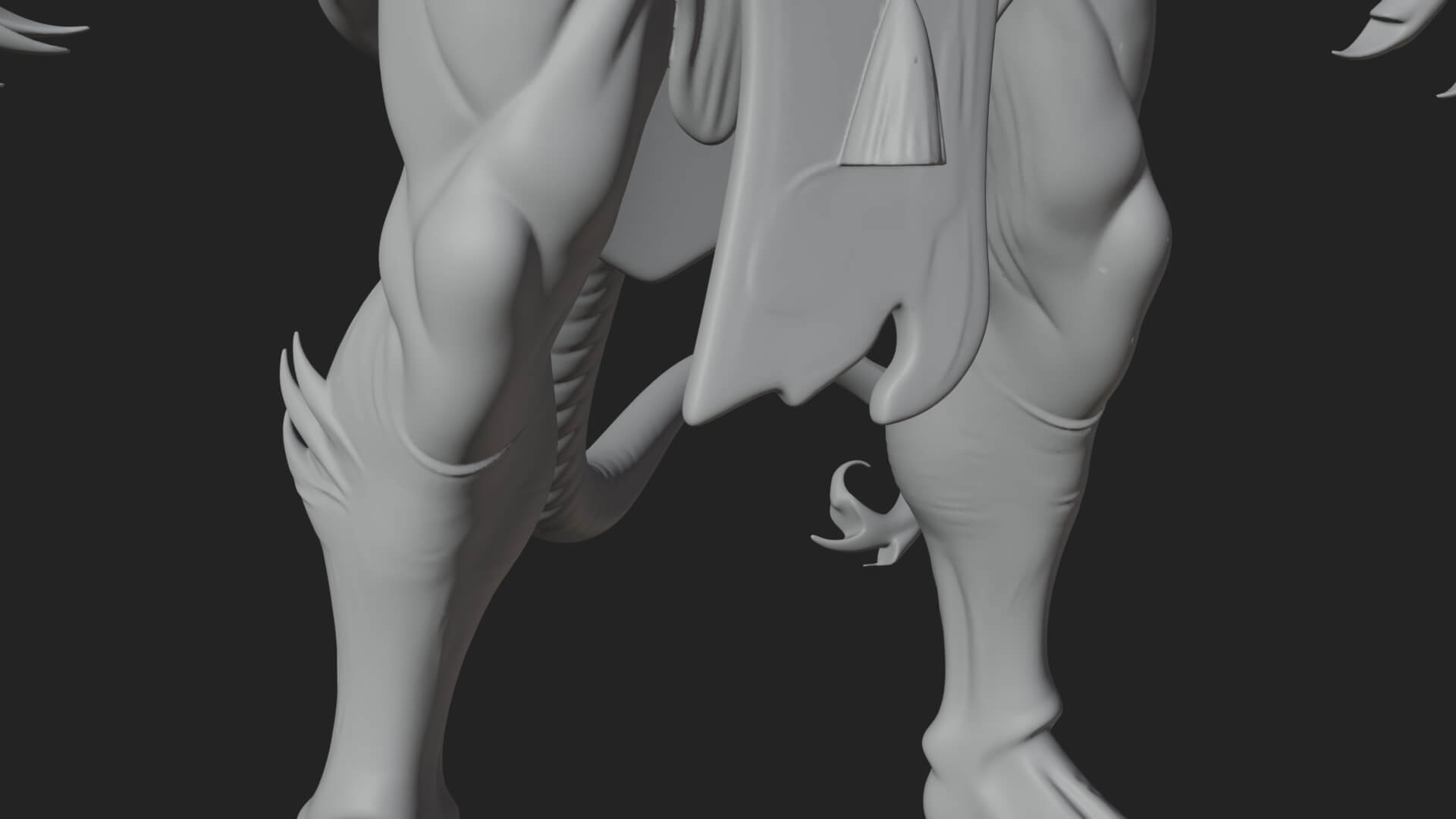 Winged Horned Demon Statue Design 7 3D Print Model 3D Model