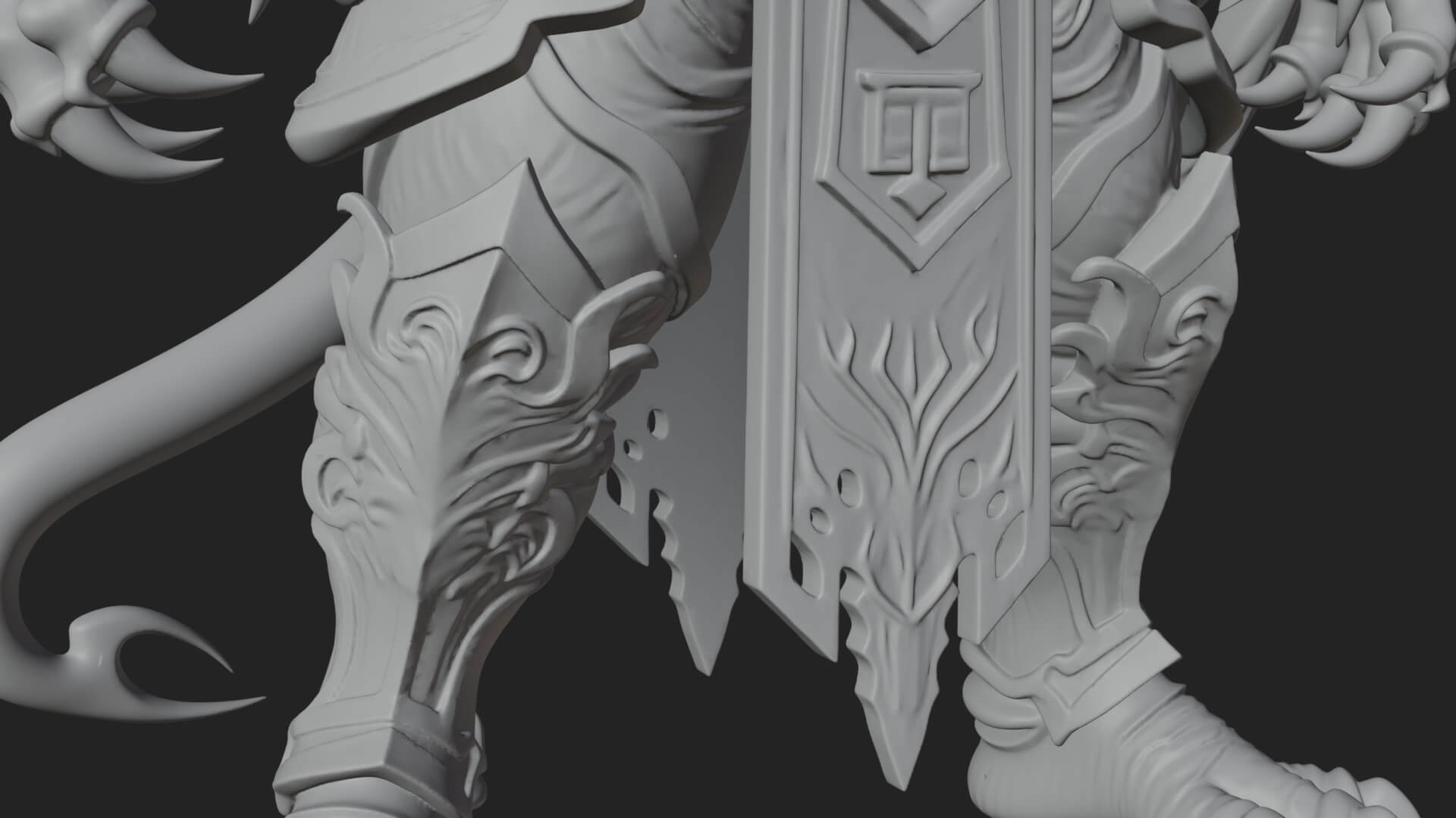 Winged Horned Demon Statue Design 8 3D Print Model 3D Model