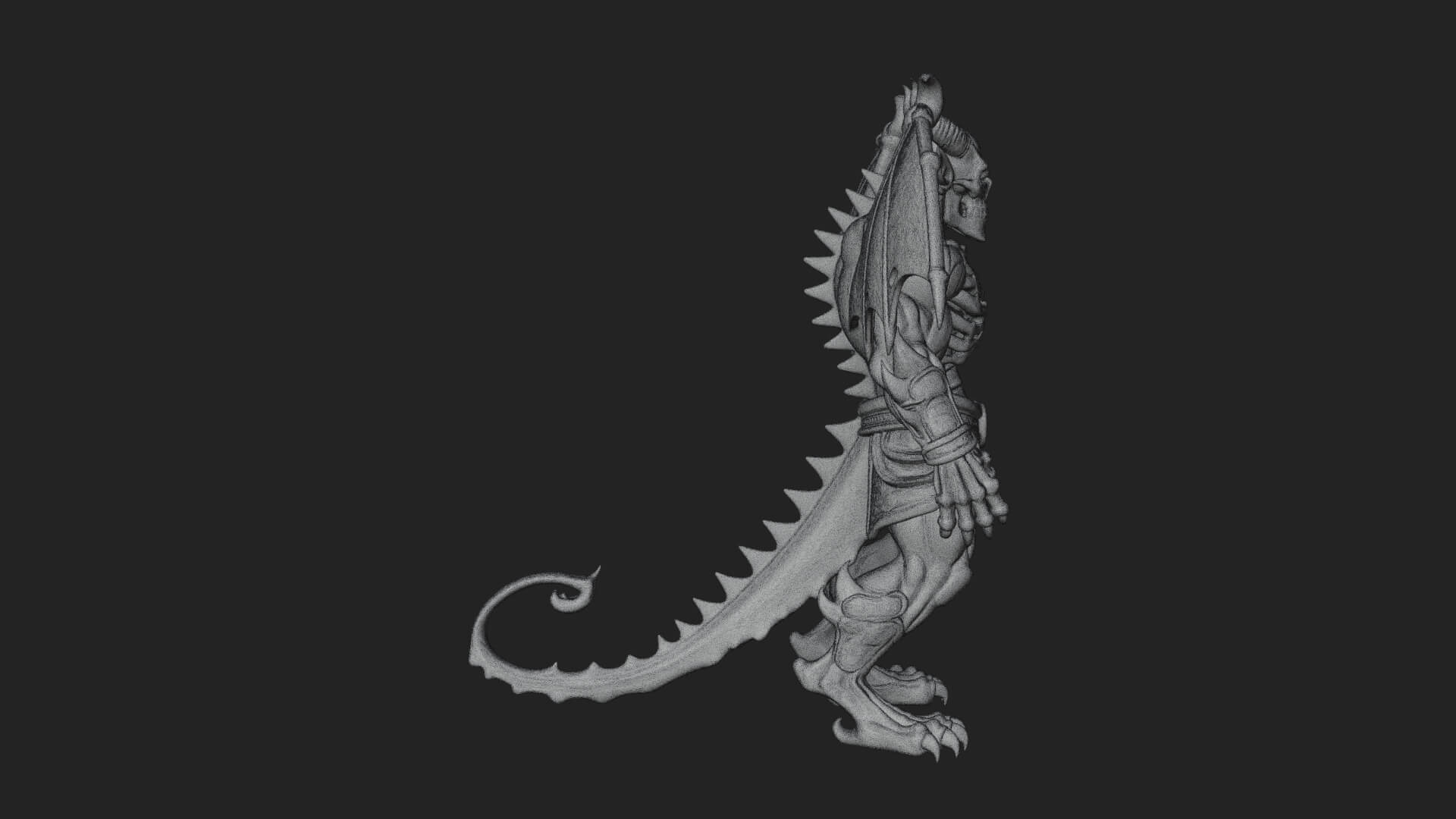 Winged Horned Demon Statue Design 9 3D Print Model 3D Model