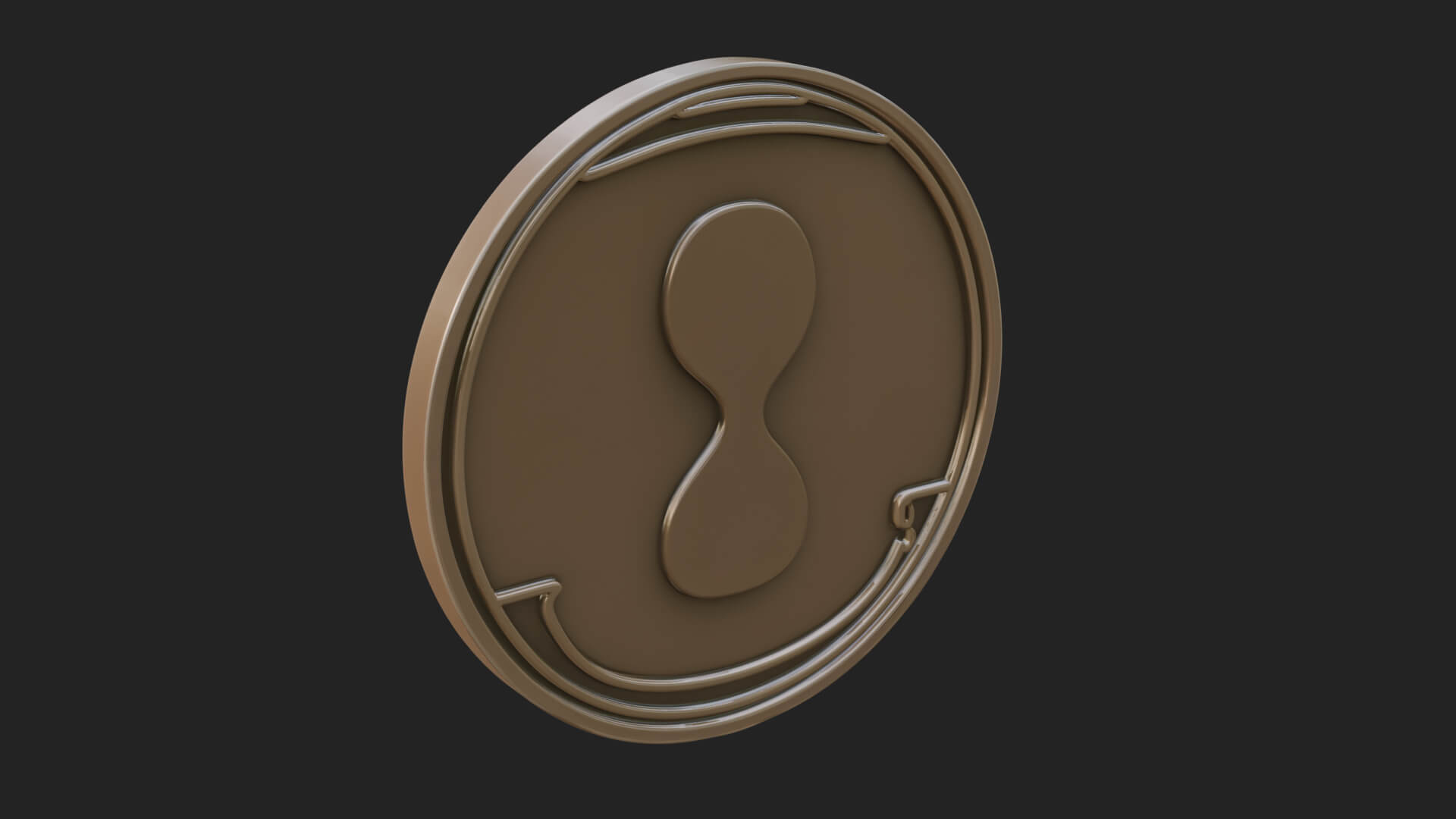 Winged Hourglass Oval Plaque Design 1 3D Print Model 3D Model