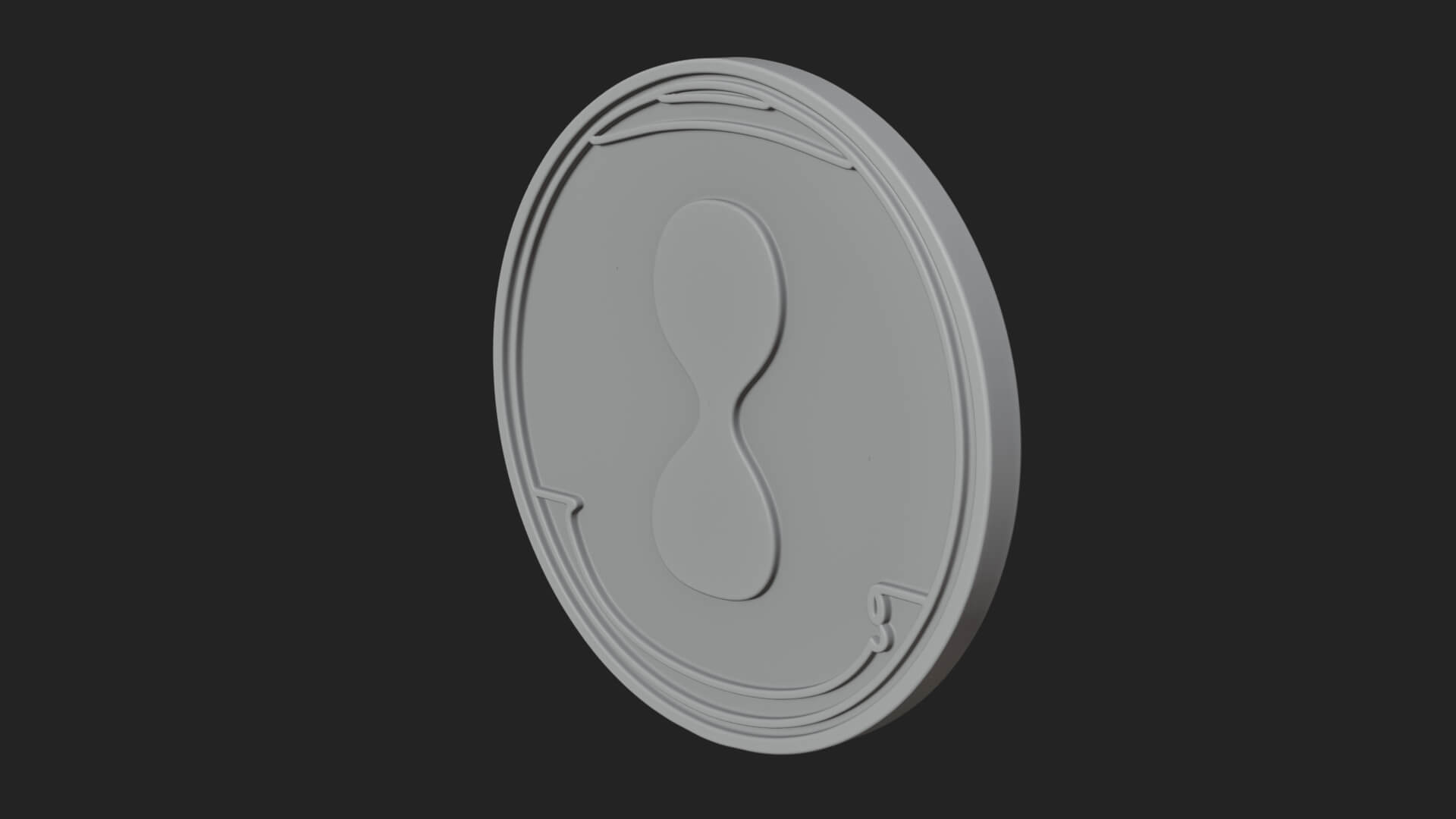 Winged Hourglass Oval Plaque Design 1 3D Print Model 3D Model