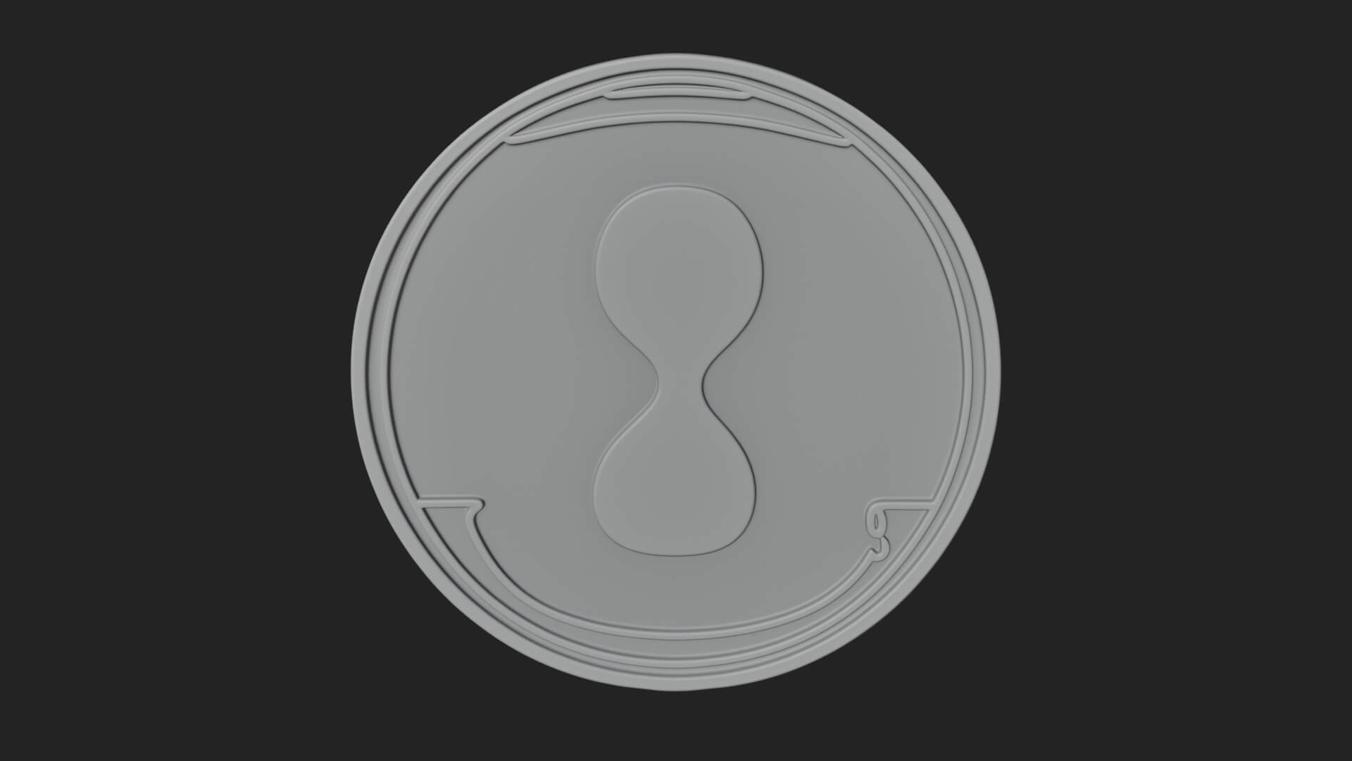 Winged Hourglass Oval Plaque Design 1 3D Print Model 3D Model