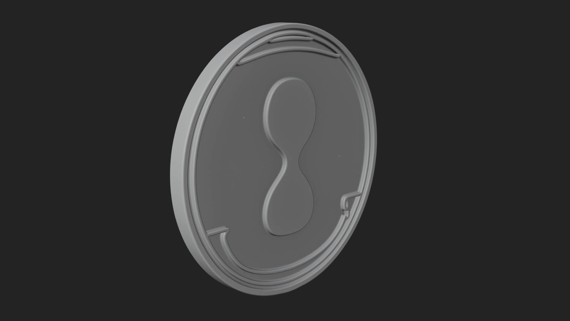 Winged Hourglass Oval Plaque Design 1 3D Print Model 3D Model
