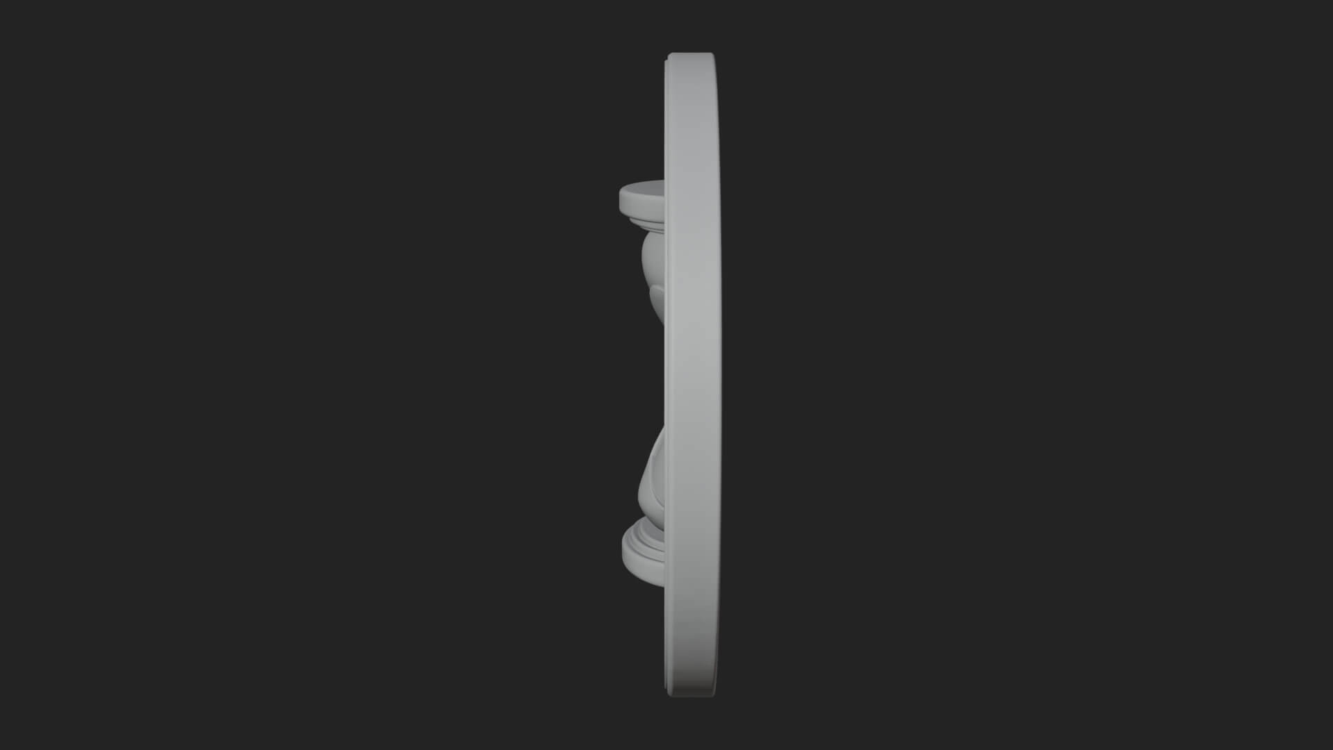Winged Hourglass Oval Plaque Design 1 3D Print Model 3D Model