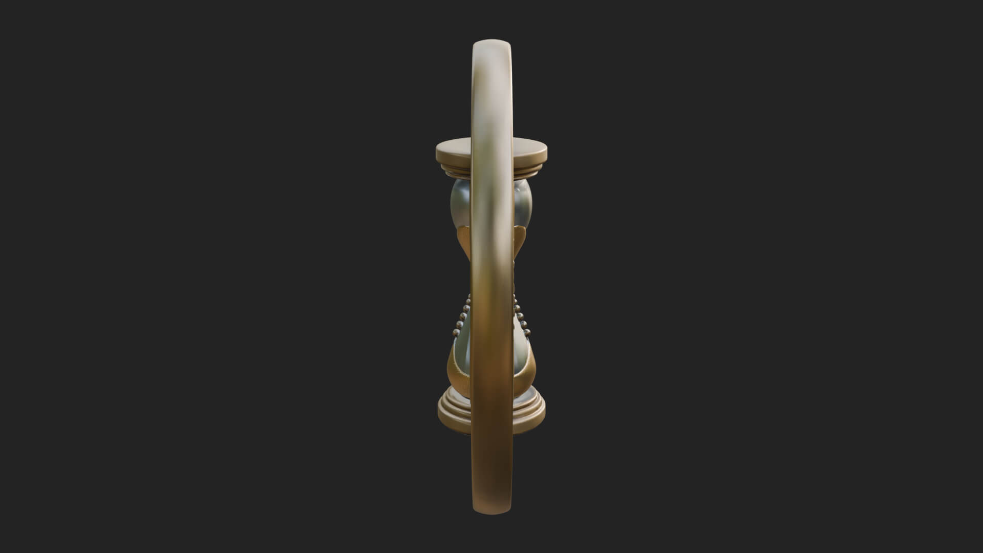 Winged Hourglass Oval Plaque Design 2 3D Print Model 3D Model