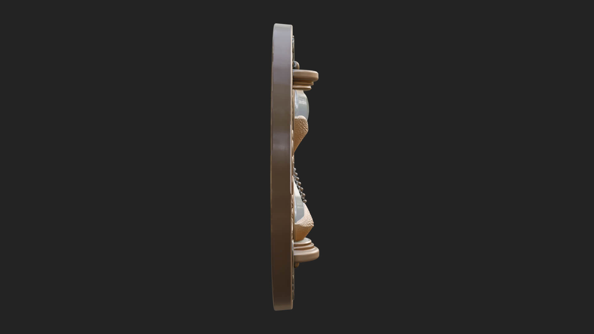 Winged Hourglass Oval Plaque Design 3 3D Print Model 3D Model