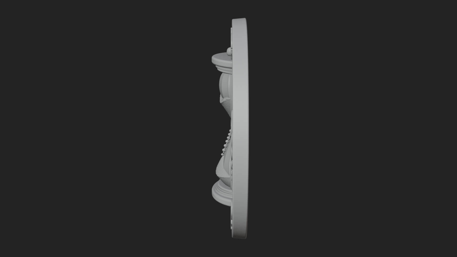 Winged Hourglass Oval Plaque Design 3 3D Print Model 3D Model