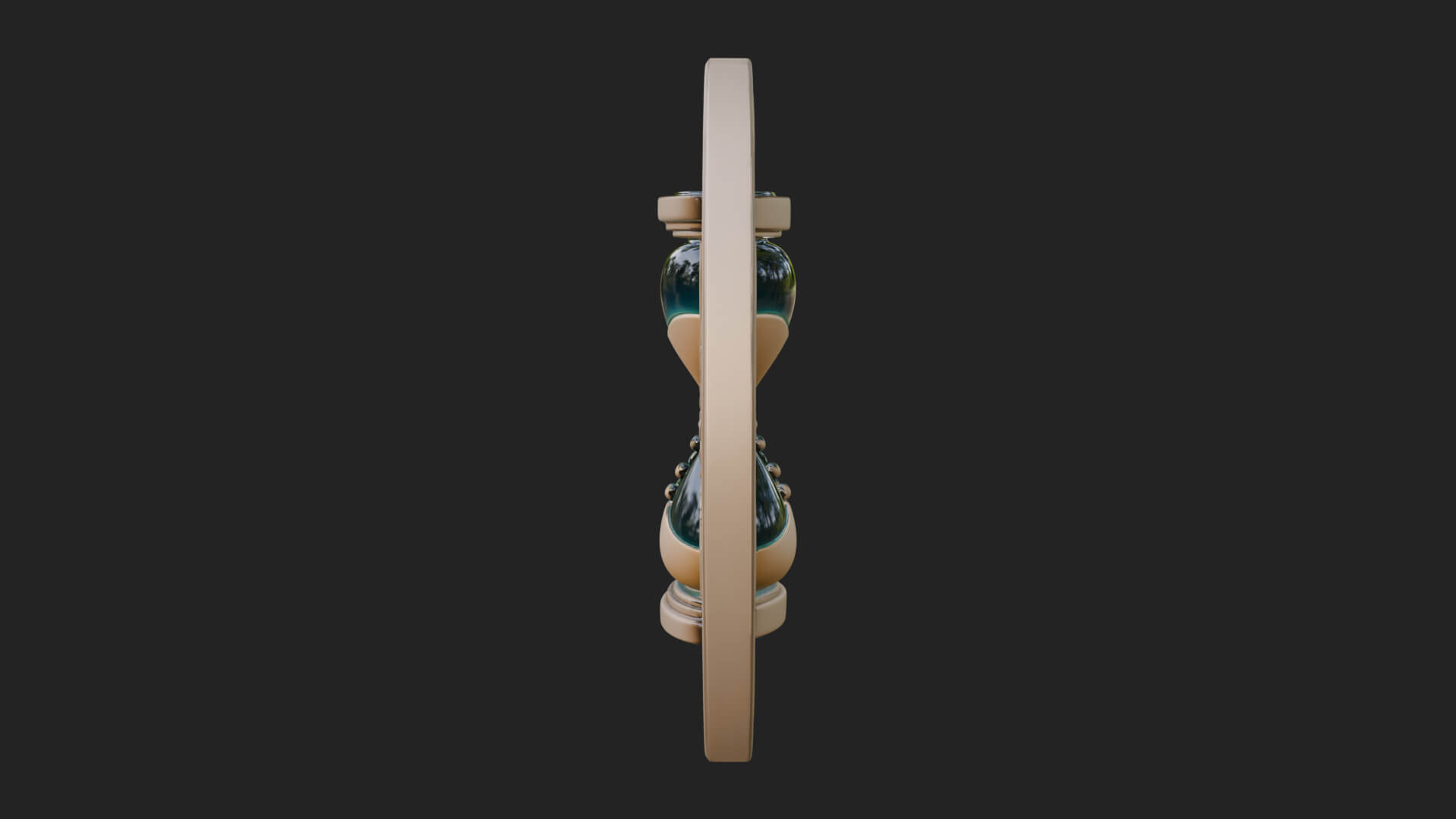 Winged Hourglass Oval Plaque Design 4 3D Print Model 3D Model