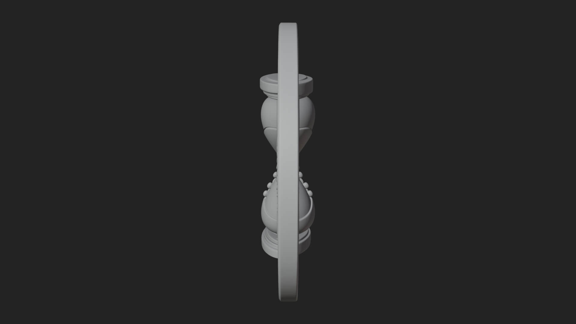 Winged Hourglass Oval Plaque Design 4 3D Print Model 3D Model
