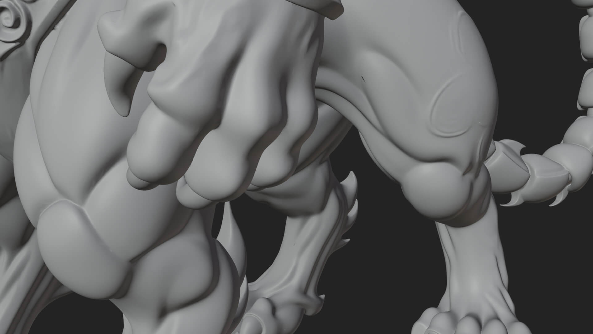 Winged Lion Demon Statue Design 2 3D Print Model 3D Model