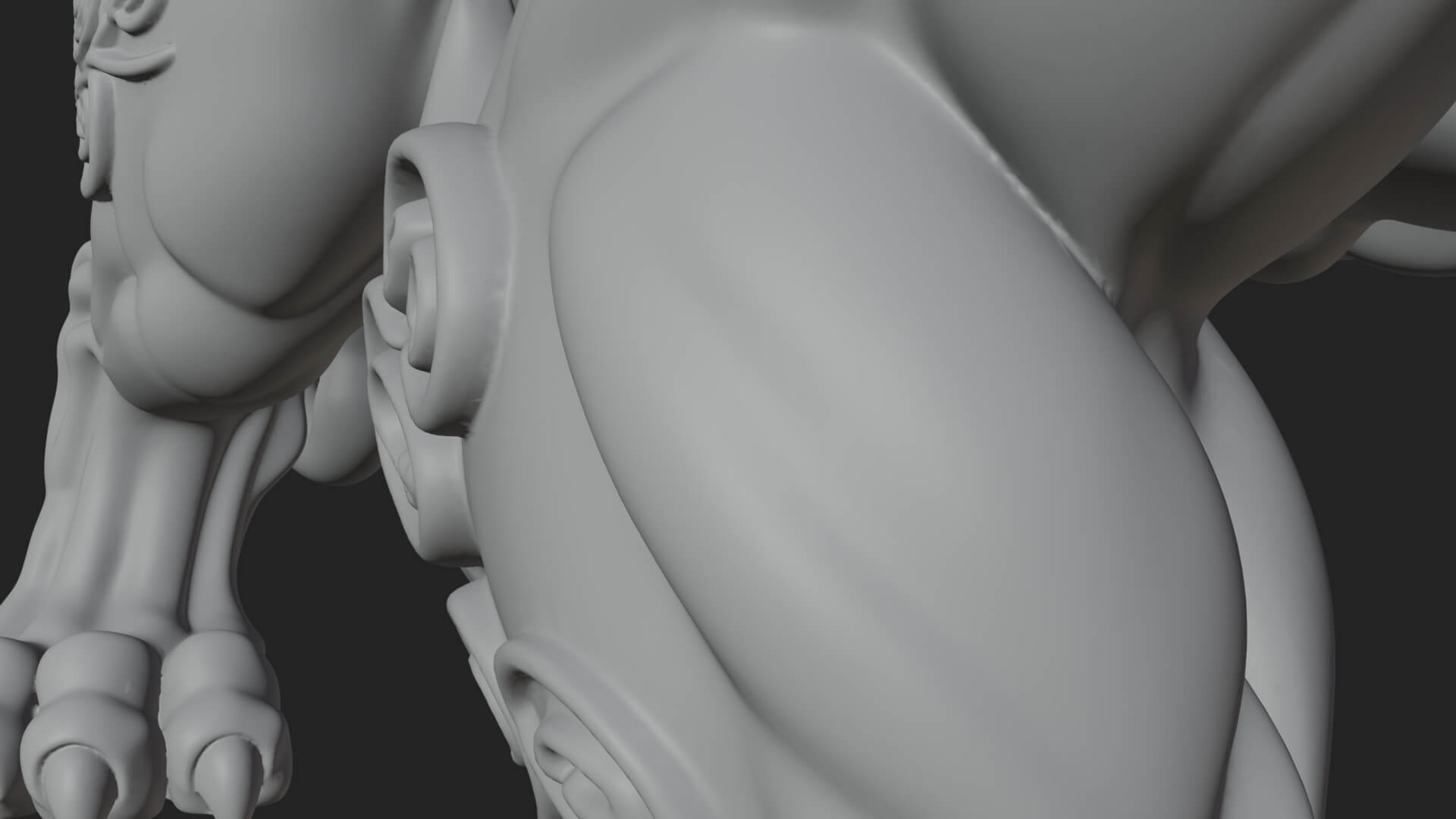 Winged Lion Demon Statue Design 4 3D Print Model 3D Model