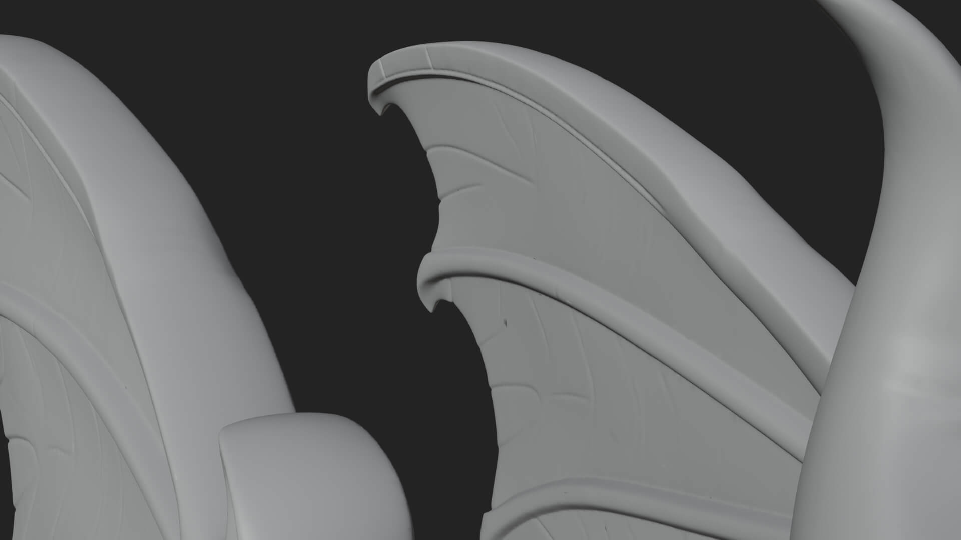 Winged Lion Demon Statue Design 5 3D Print Model 3D Model