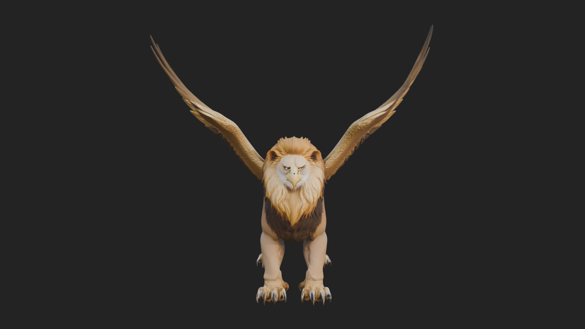 Winged Lion Demon Statue Design 6 3D Print Model 3D Model