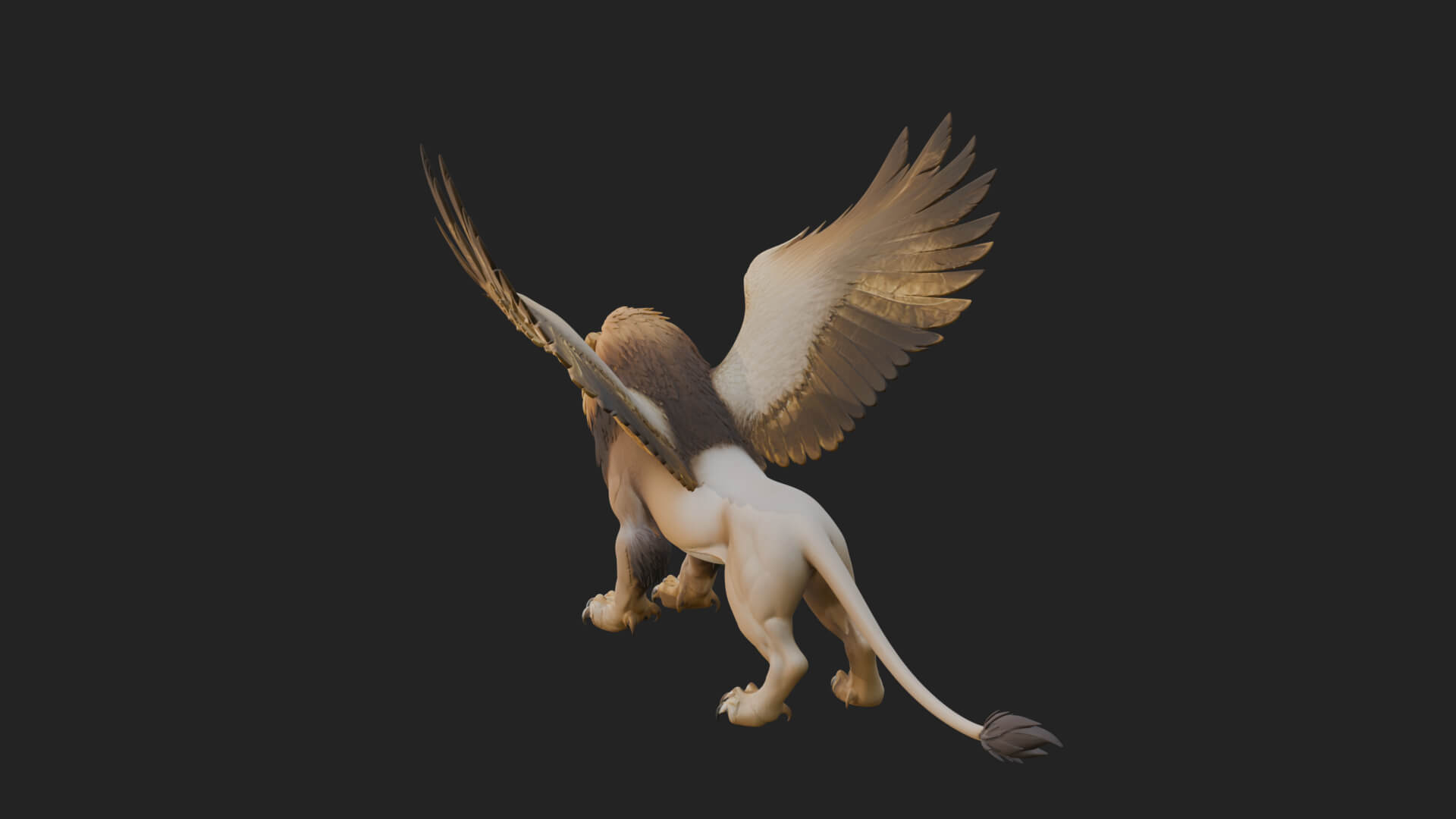 Winged Lion Demon Statue Design 6 3D Print Model 3D Model