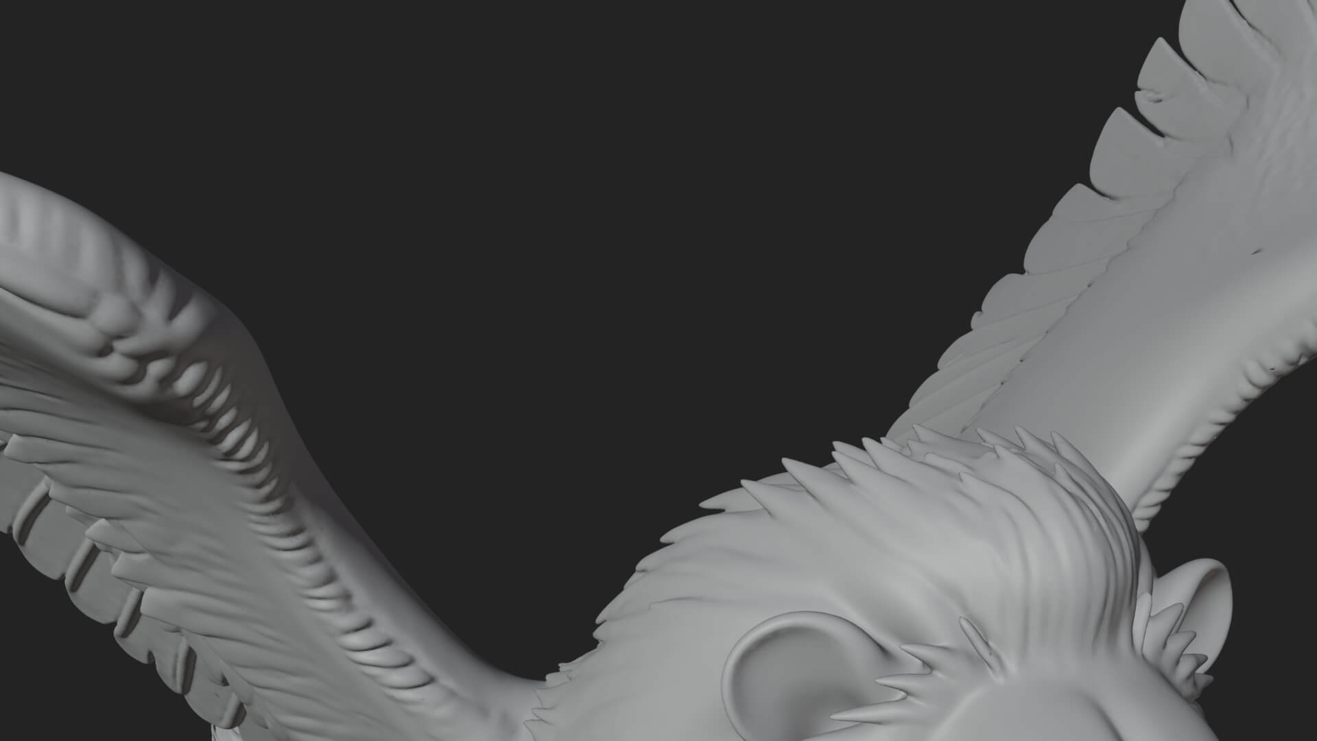 Winged Lion Demon Statue Design 6 3D Print Model 3D Model