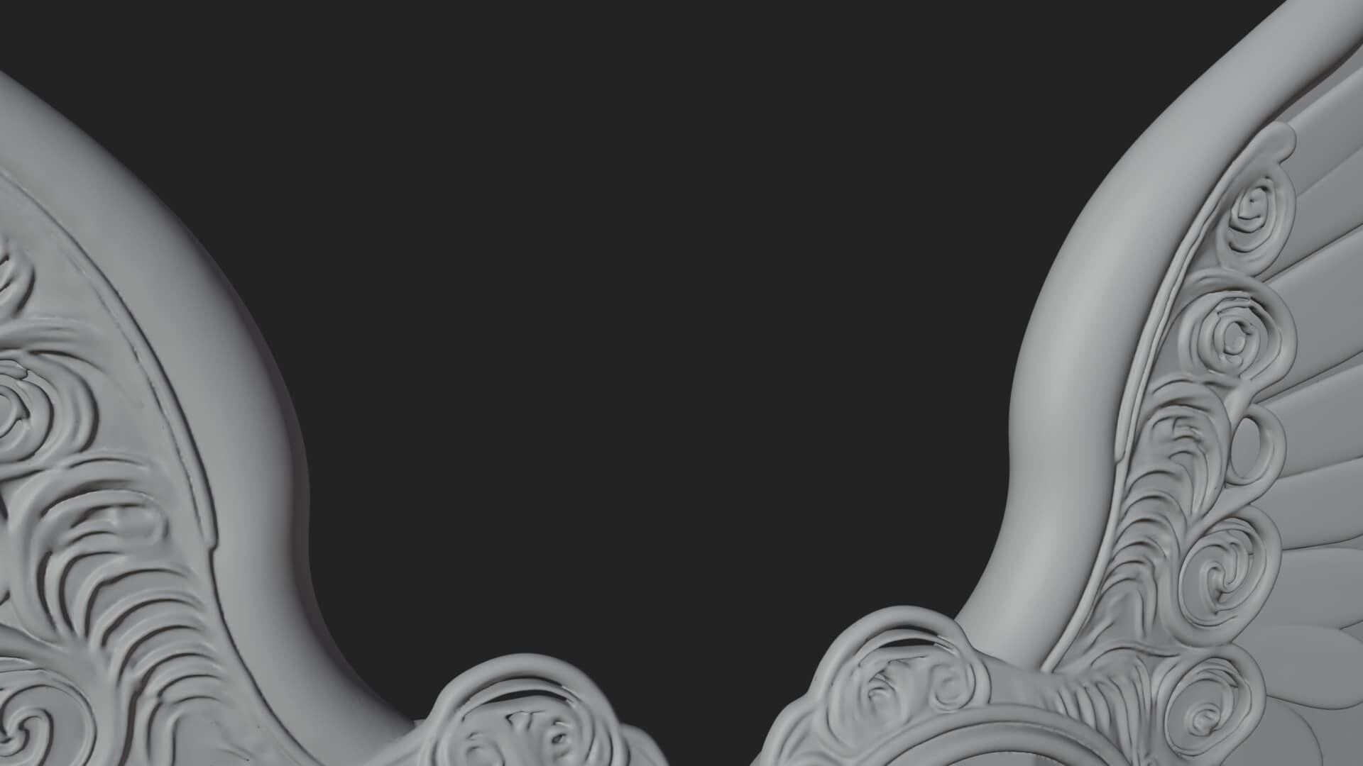 Winged Ruby Heart Ornament Design 3 3D Print Model 3D Model