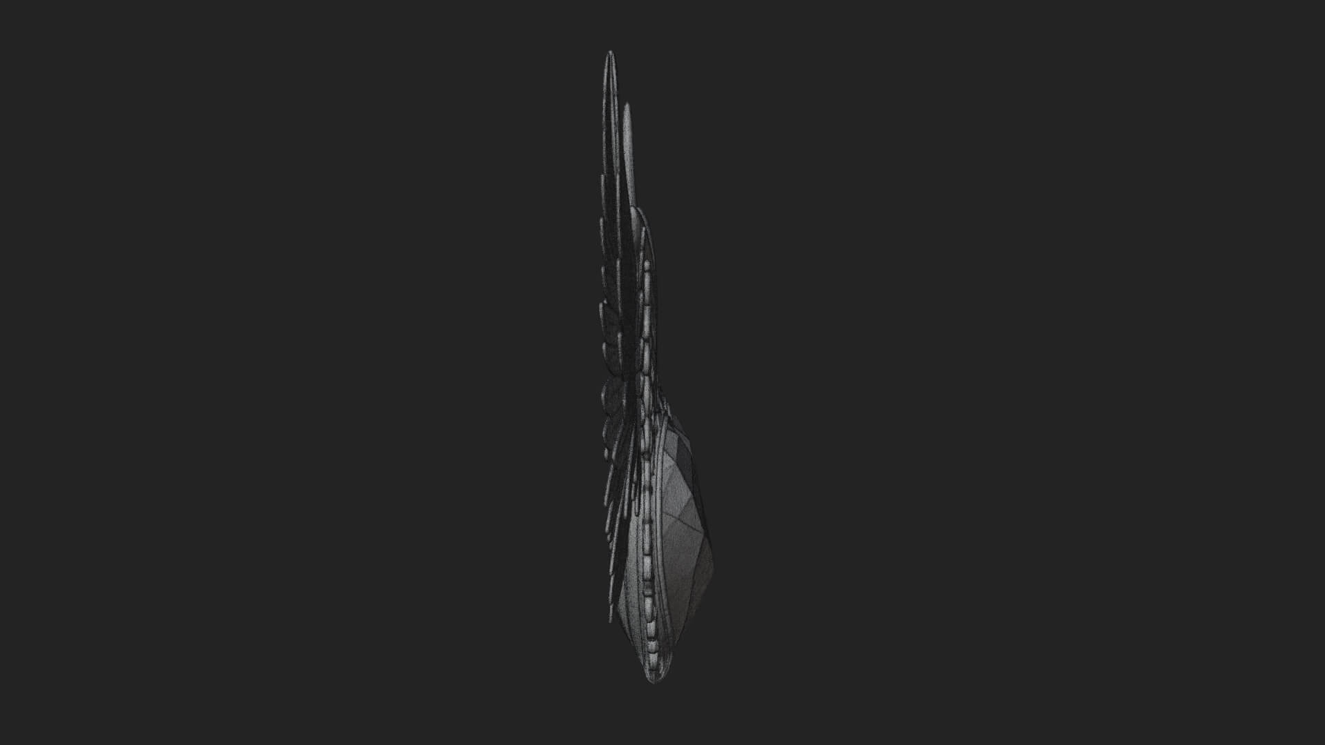 Winged Ruby Heart Ornament Design 3 3D Print Model 3D Model