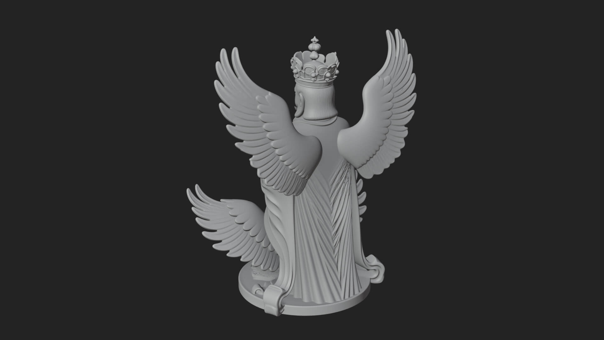 Winged Saint with Chalice Statue Design 1 3D Print Model 3D Model