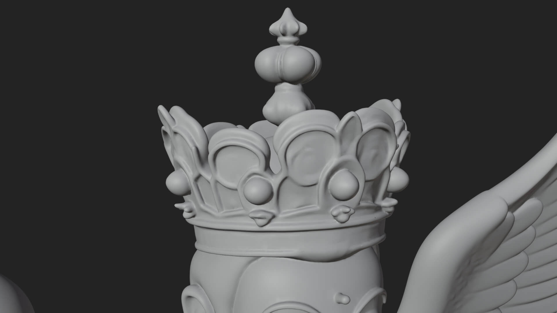 Winged Saint with Chalice Statue Design 1 3D Print Model 3D Model