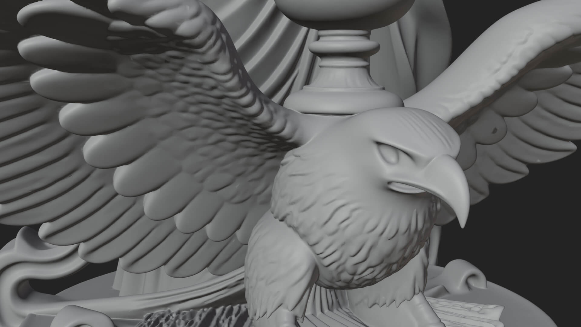 Winged Saint with Chalice Statue Design 1 3D Print Model 3D Model