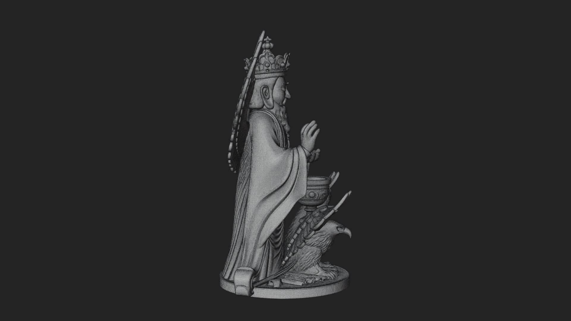 Winged Saint with Chalice Statue Design 1 3D Print Model 3D Model