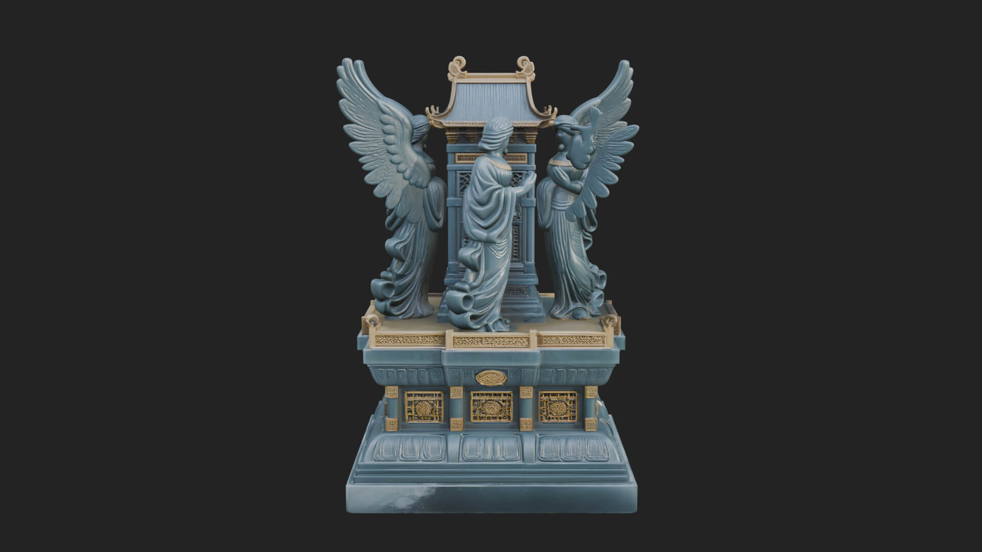 Winged Shrine Tower Design 1 3D Print Model 3D Model