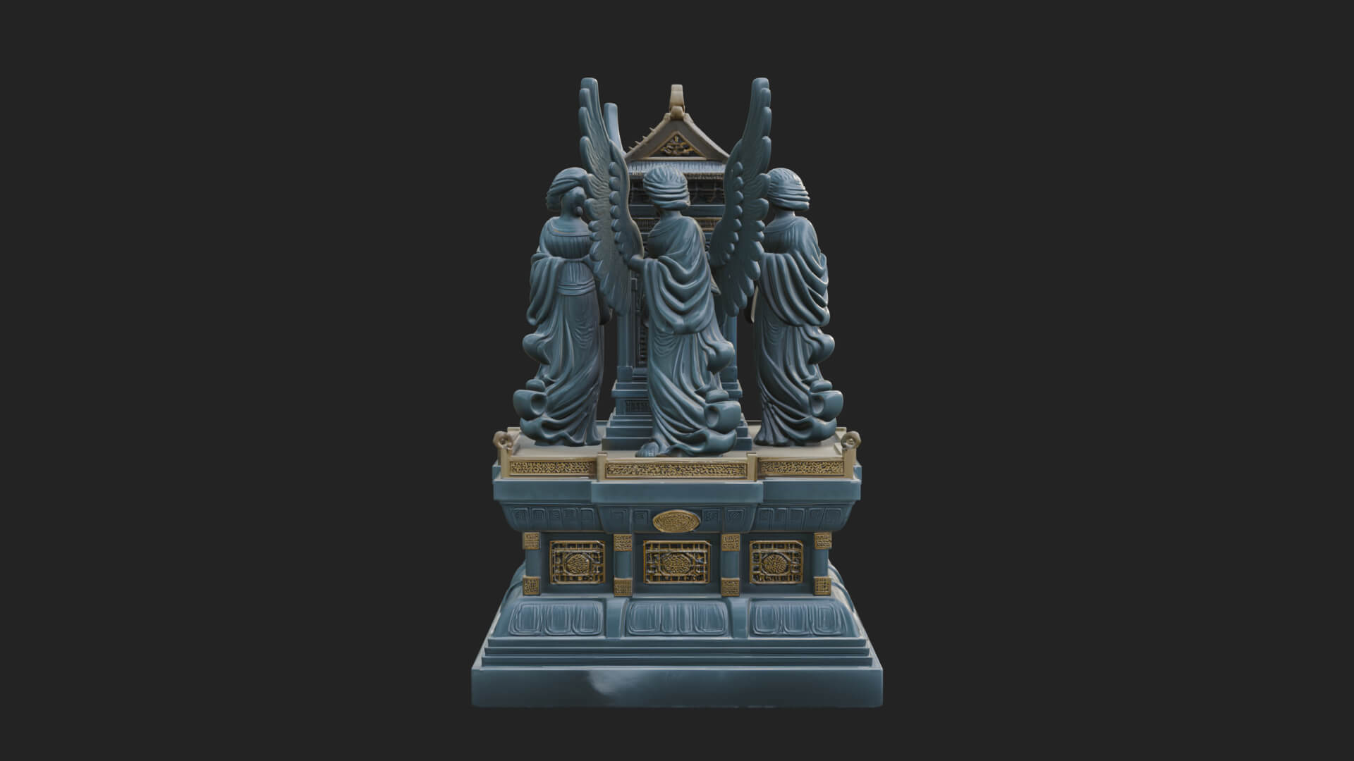 Winged Shrine Tower Design 1 3D Print Model 3D Model