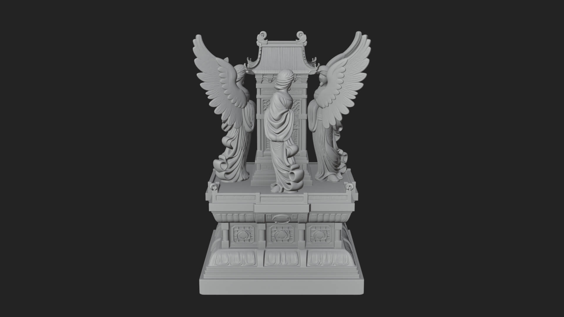 Winged Shrine Tower Design 1 3D Print Model 3D Model
