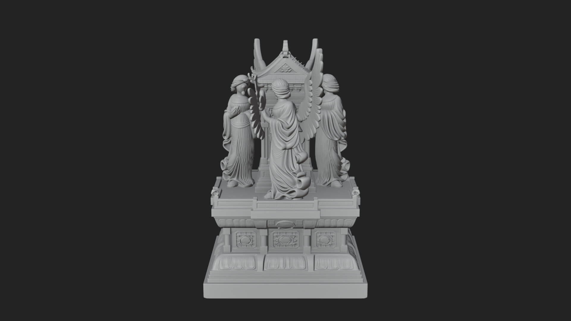 Winged Shrine Tower Design 1 3D Print Model 3D Model