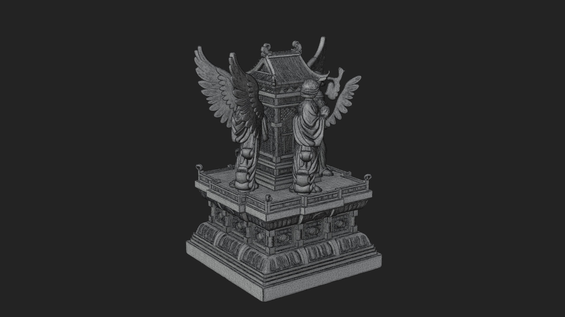 Winged Shrine Tower Design 1 3D Print Model 3D Model