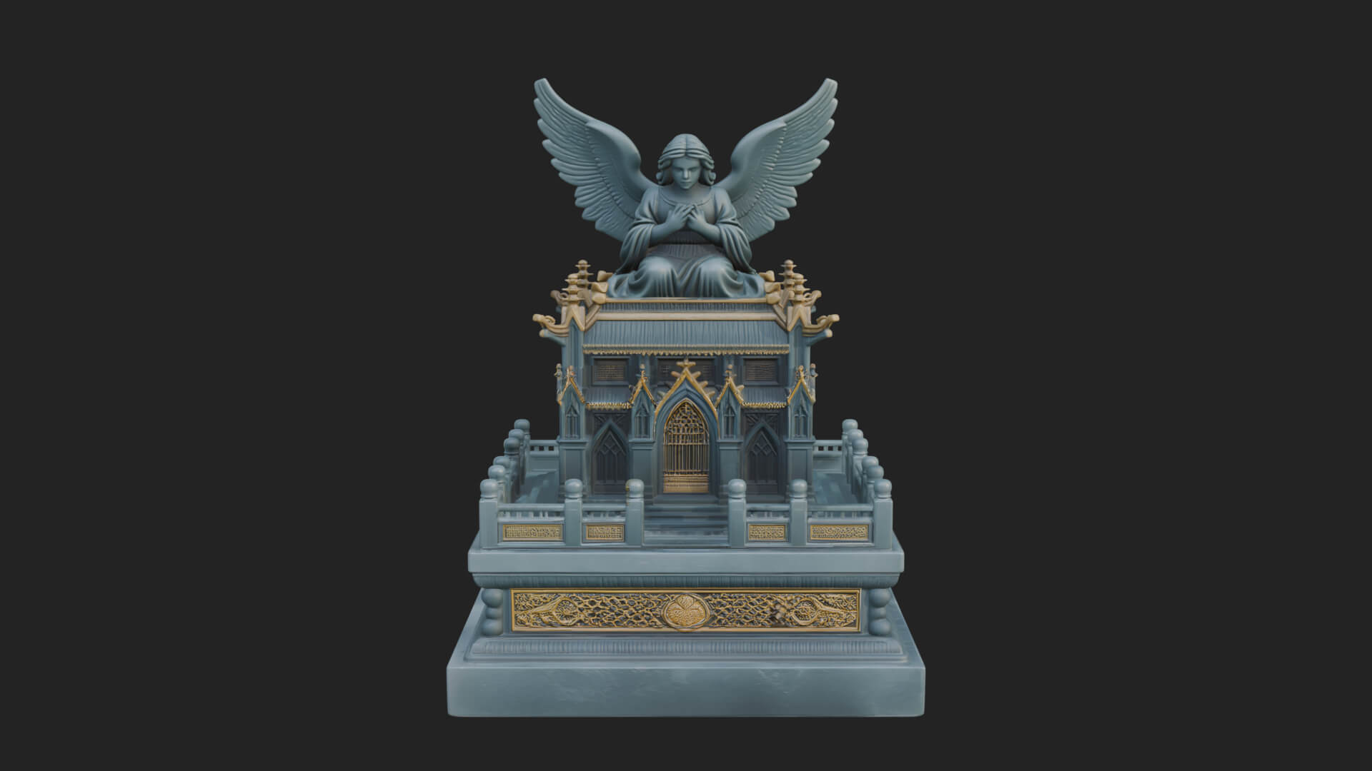 Winged Shrine Tower Design 2 3D Print Model 3D Model