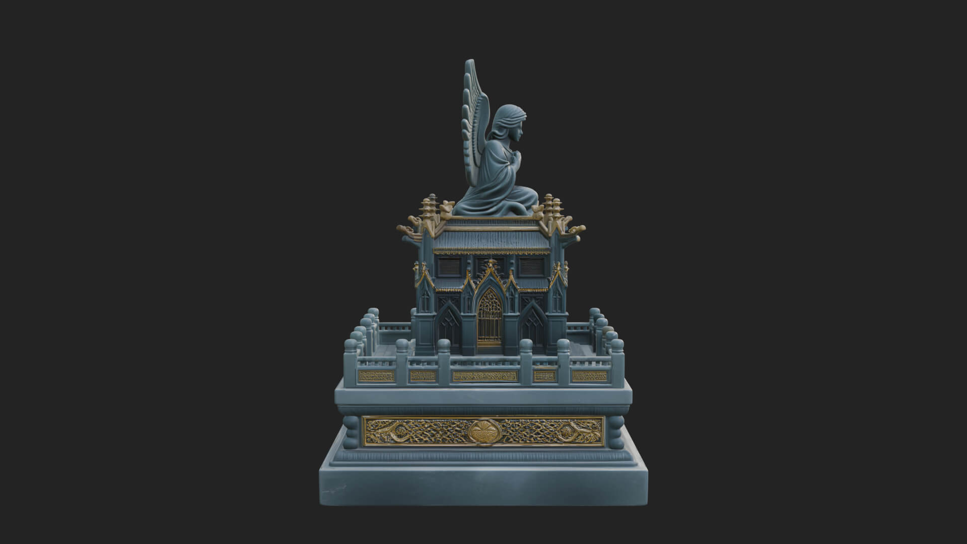 Winged Shrine Tower Design 2 3D Print Model 3D Model