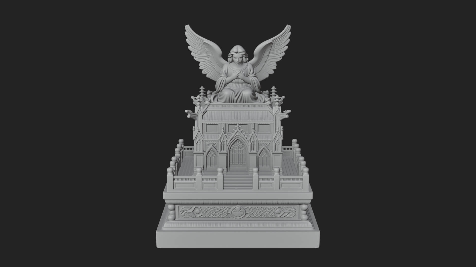 Winged Shrine Tower Design 2 3D Print Model 3D Model
