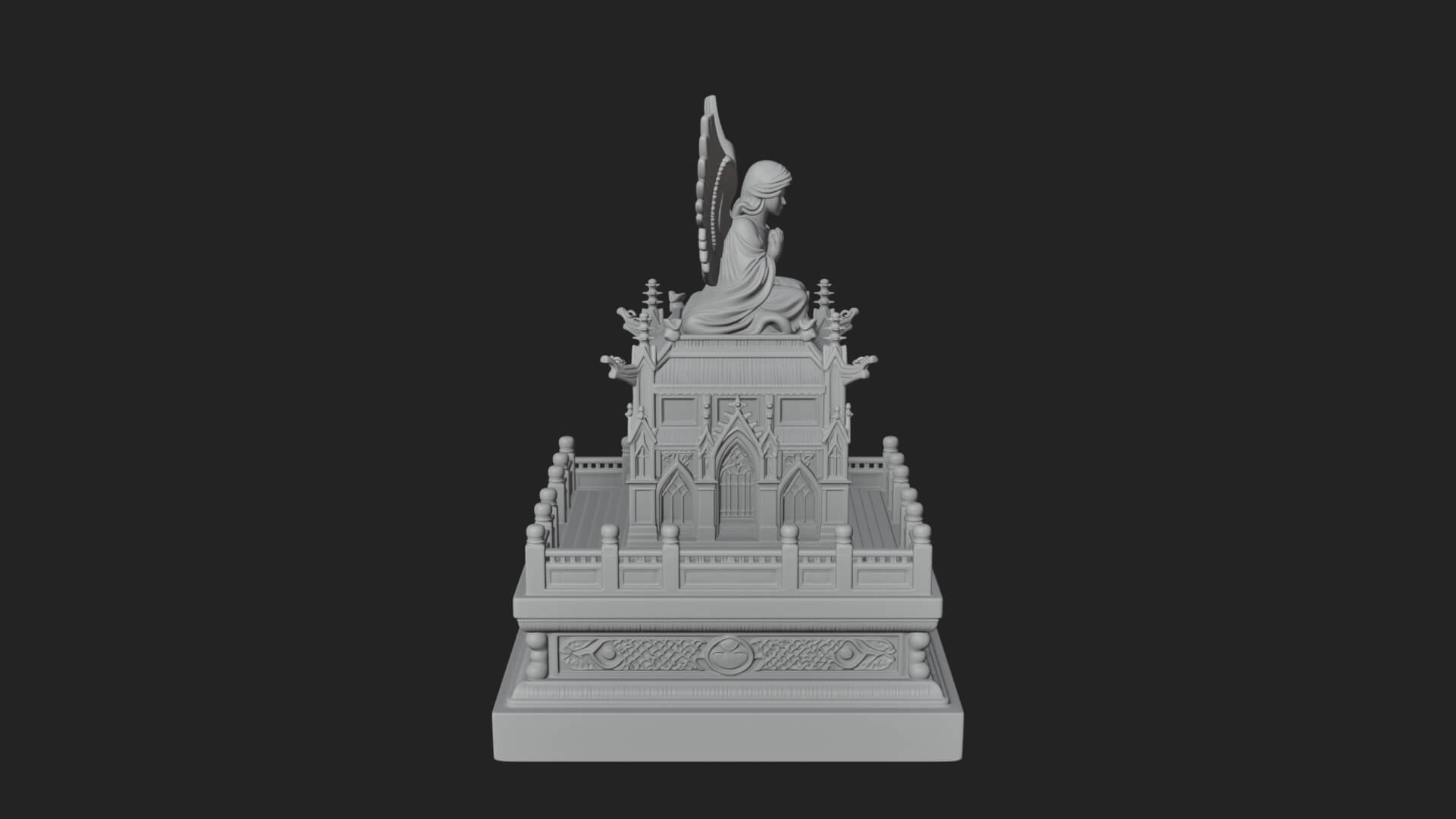 Winged Shrine Tower Design 2 3D Print Model 3D Model