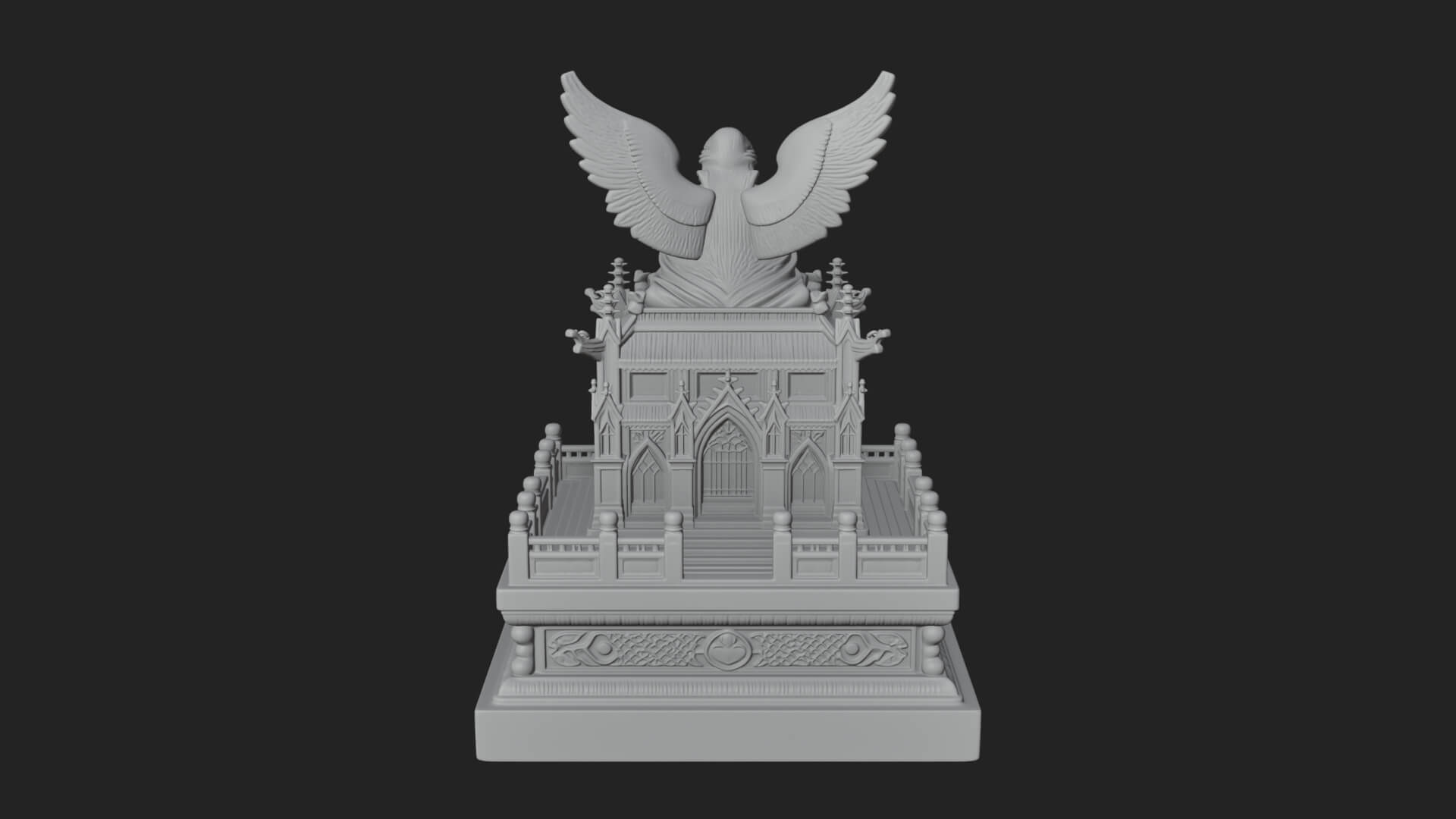 Winged Shrine Tower Design 2 3D Print Model 3D Model