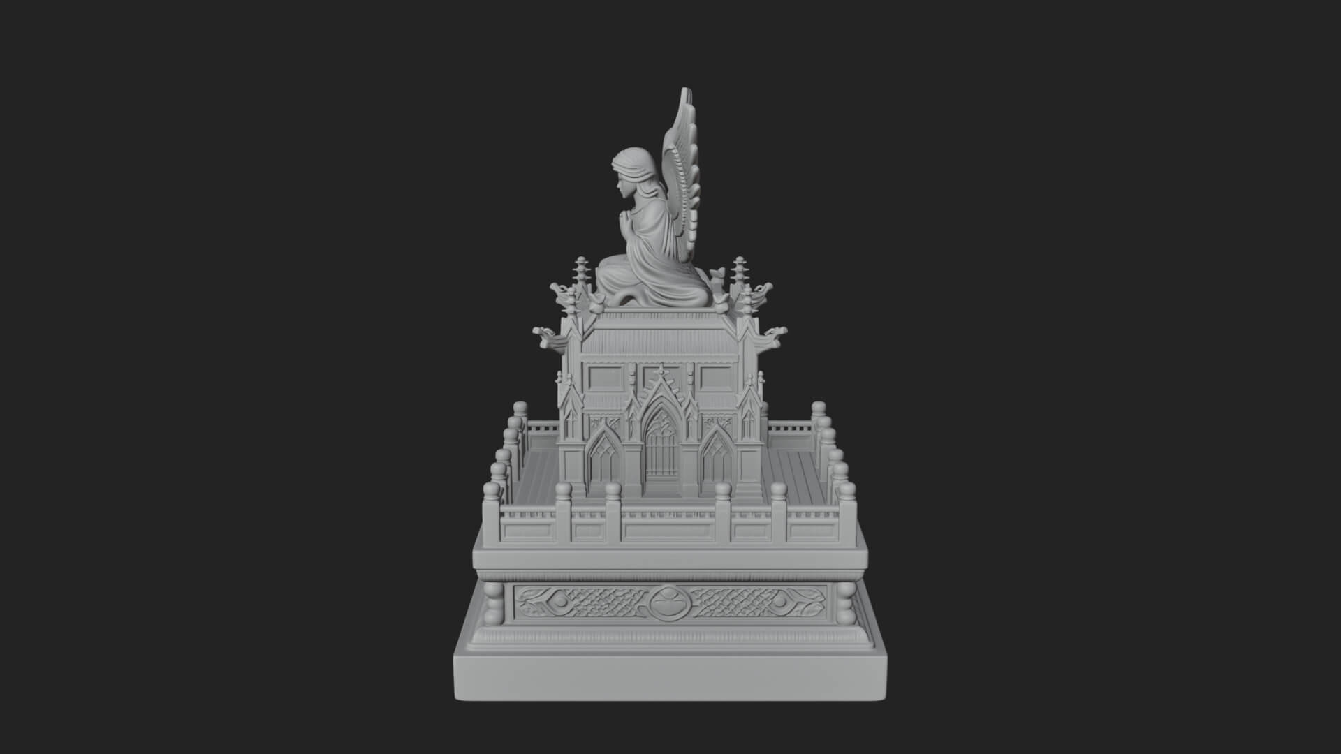 Winged Shrine Tower Design 2 3D Print Model 3D Model