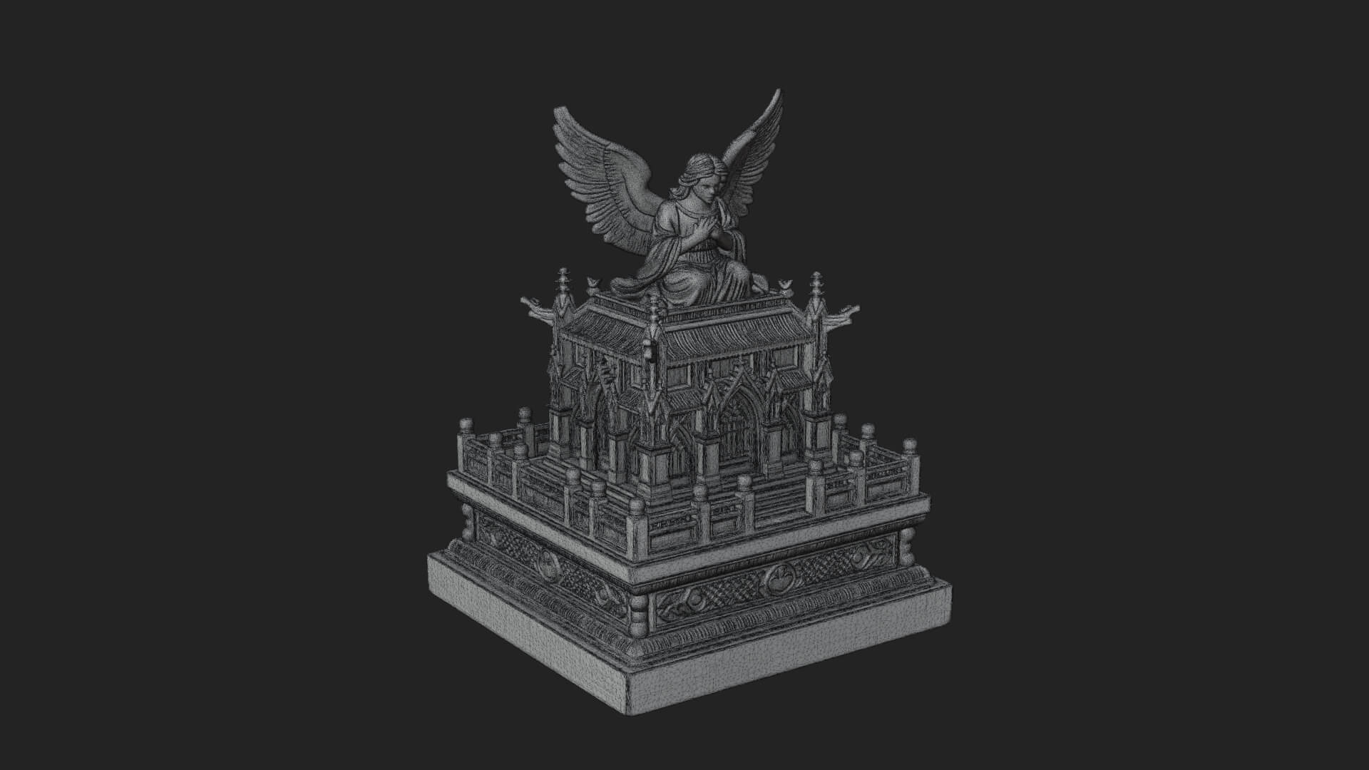 Winged Shrine Tower Design 2 3D Print Model 3D Model