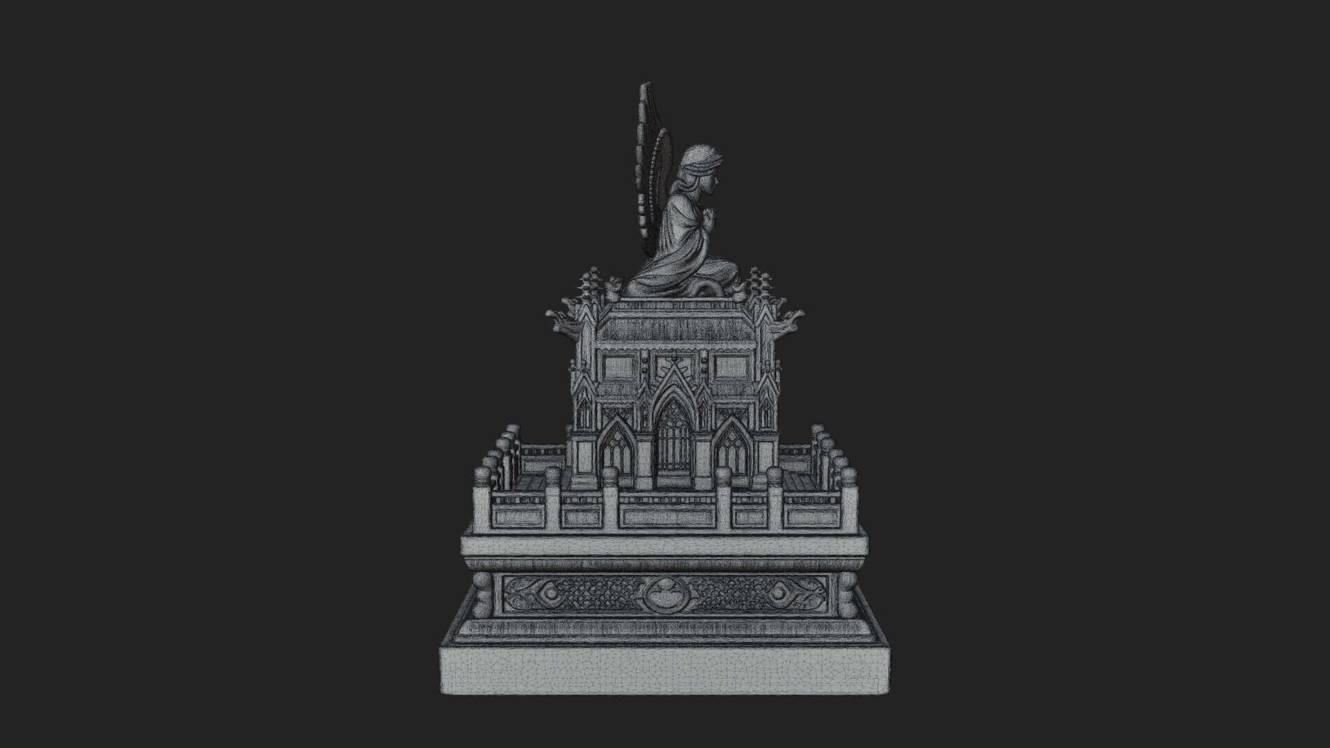 Winged Shrine Tower Design 2 3D Print Model 3D Model
