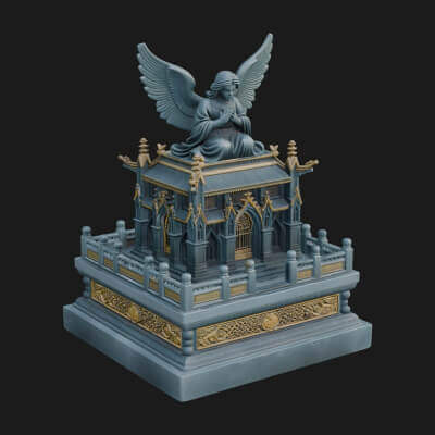 Winged Shrine Tower Design 2 3D Print Model