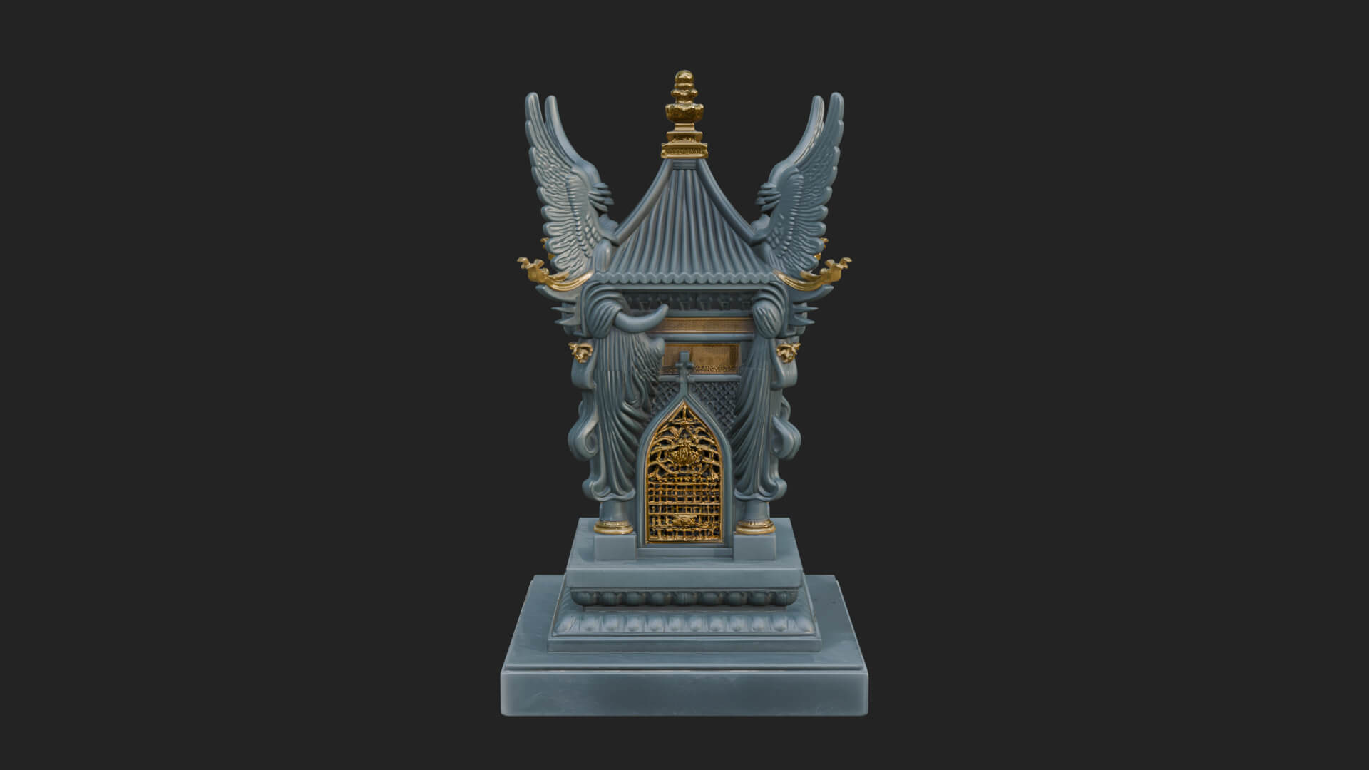 Winged Shrine Tower Design 3 3D Print Model 3D Model