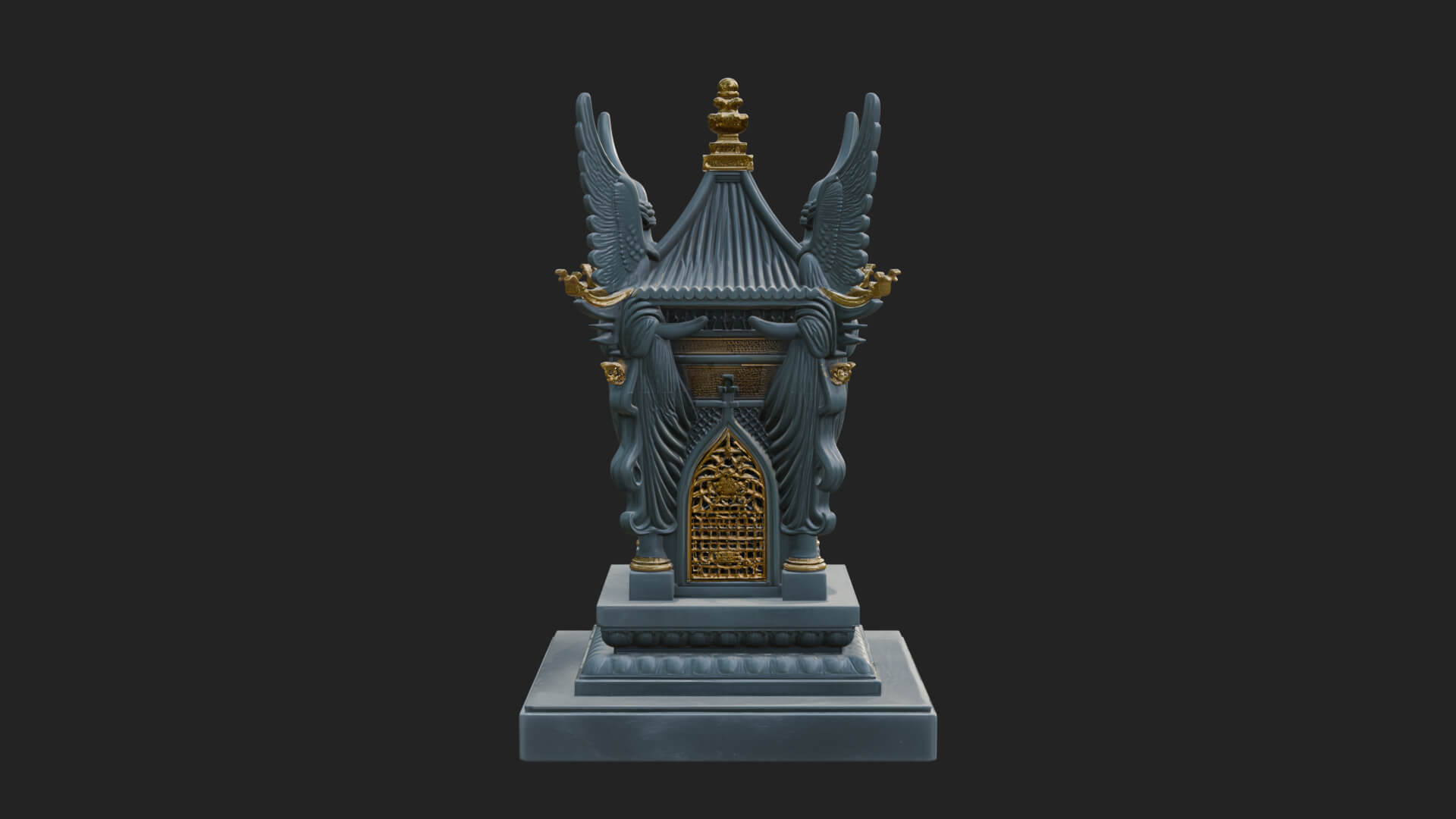 Winged Shrine Tower Design 3 3D Print Model 3D Model