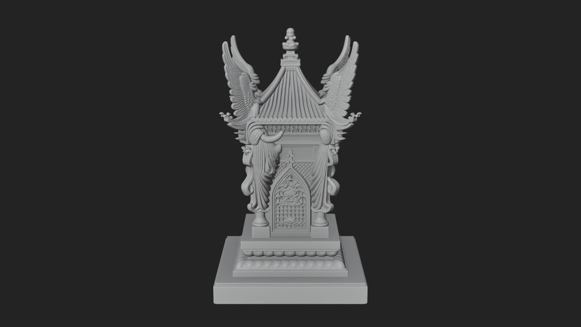 Winged Shrine Tower Design 3 3D Print Model 3D Model