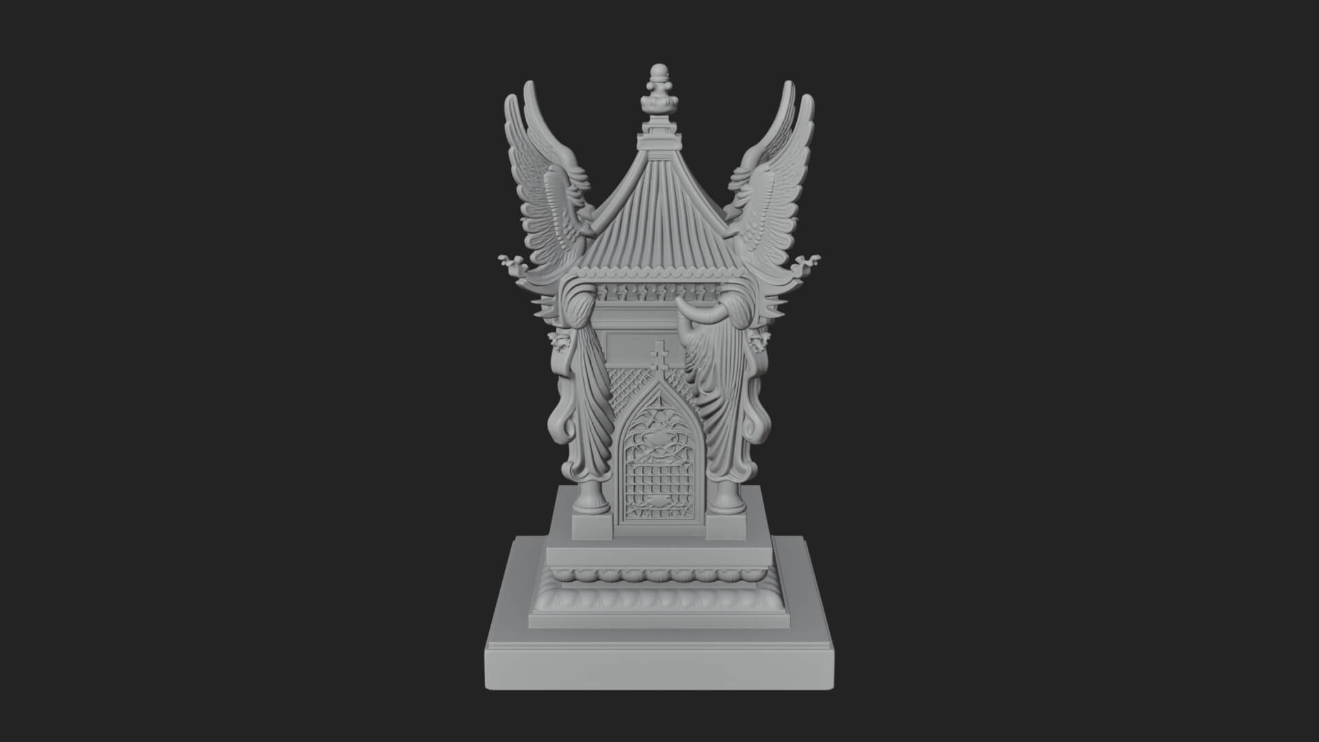 Winged Shrine Tower Design 3 3D Print Model 3D Model