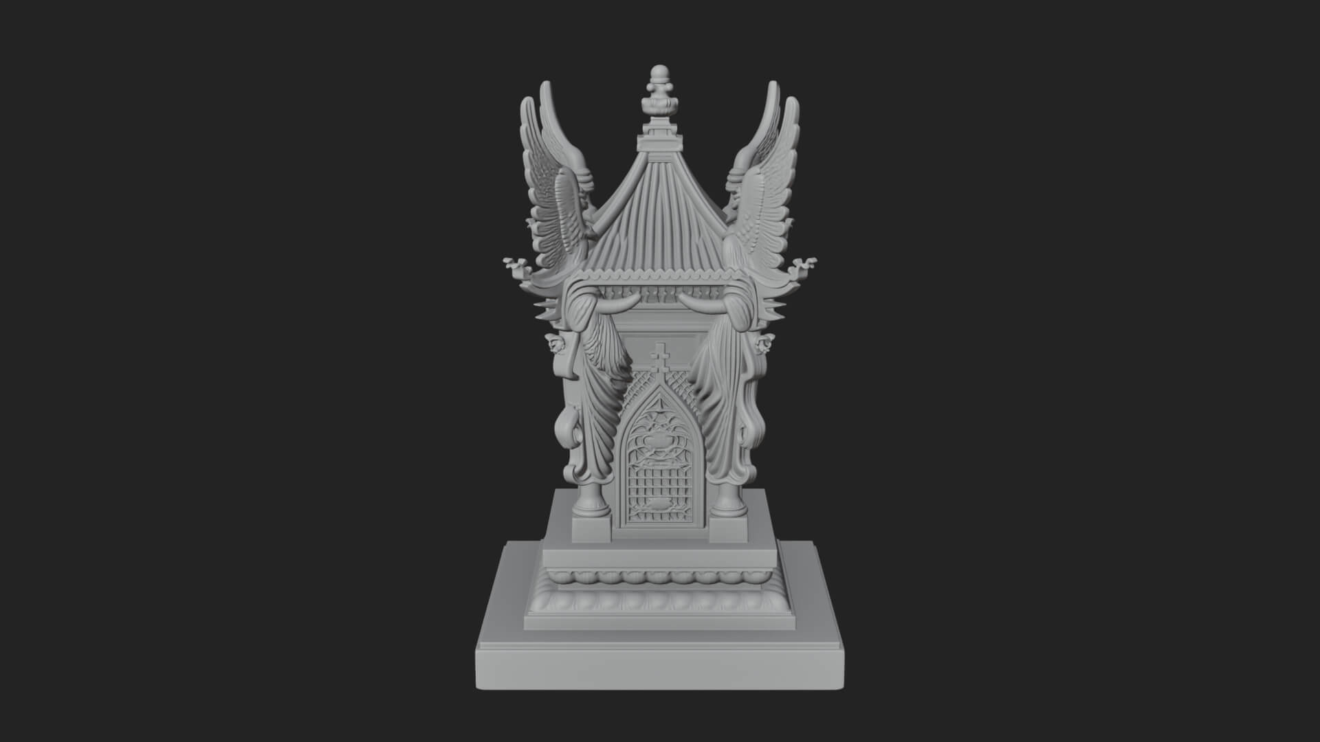 Winged Shrine Tower Design 3 3D Print Model 3D Model