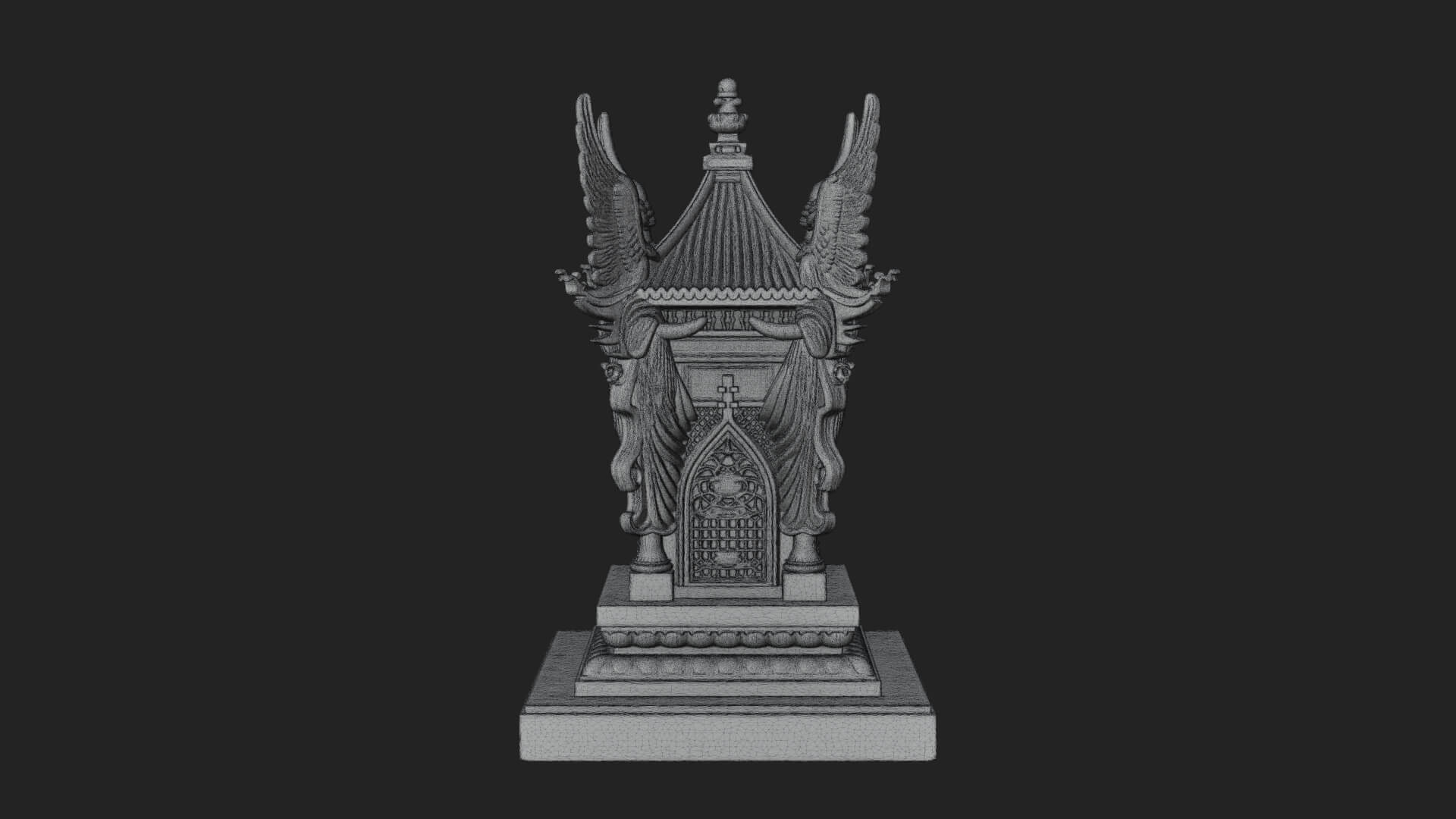 Winged Shrine Tower Design 3 3D Print Model 3D Model