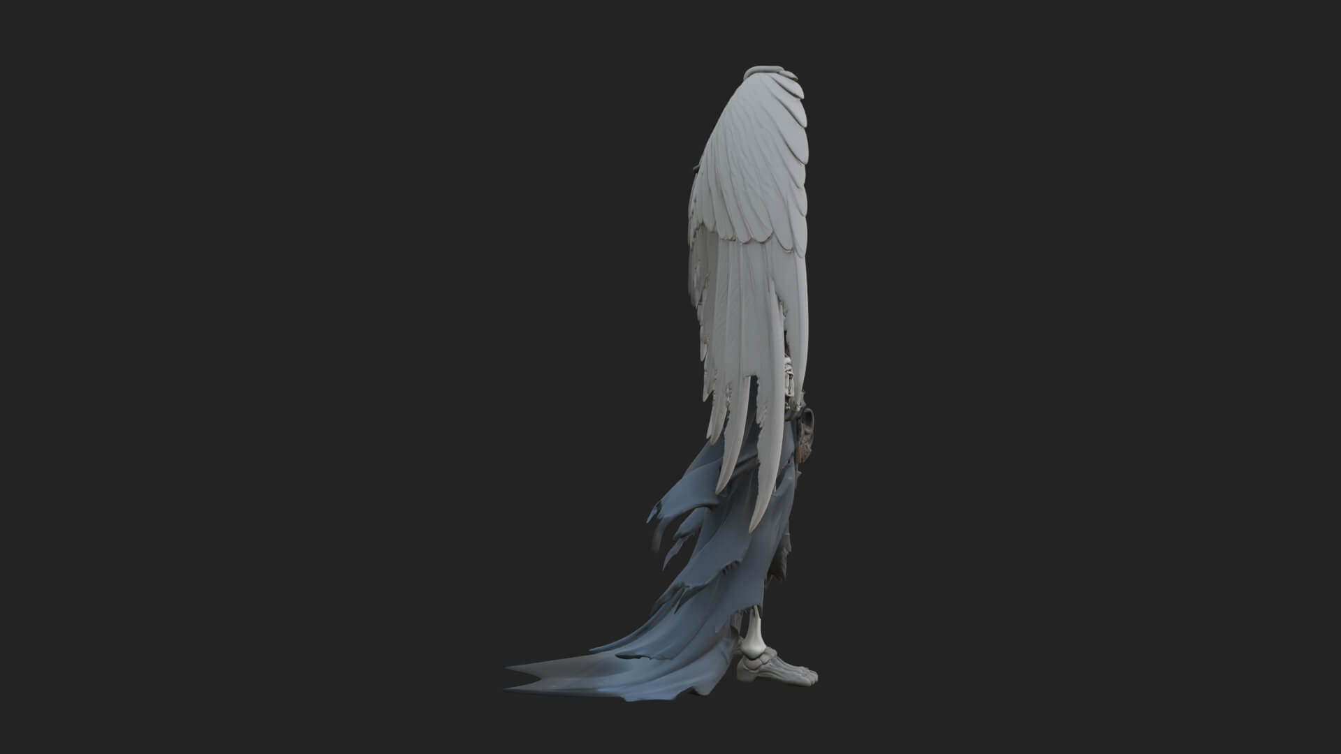 Winged Skeleton Reaper Statue Design 1 3D Print Model 3D Model