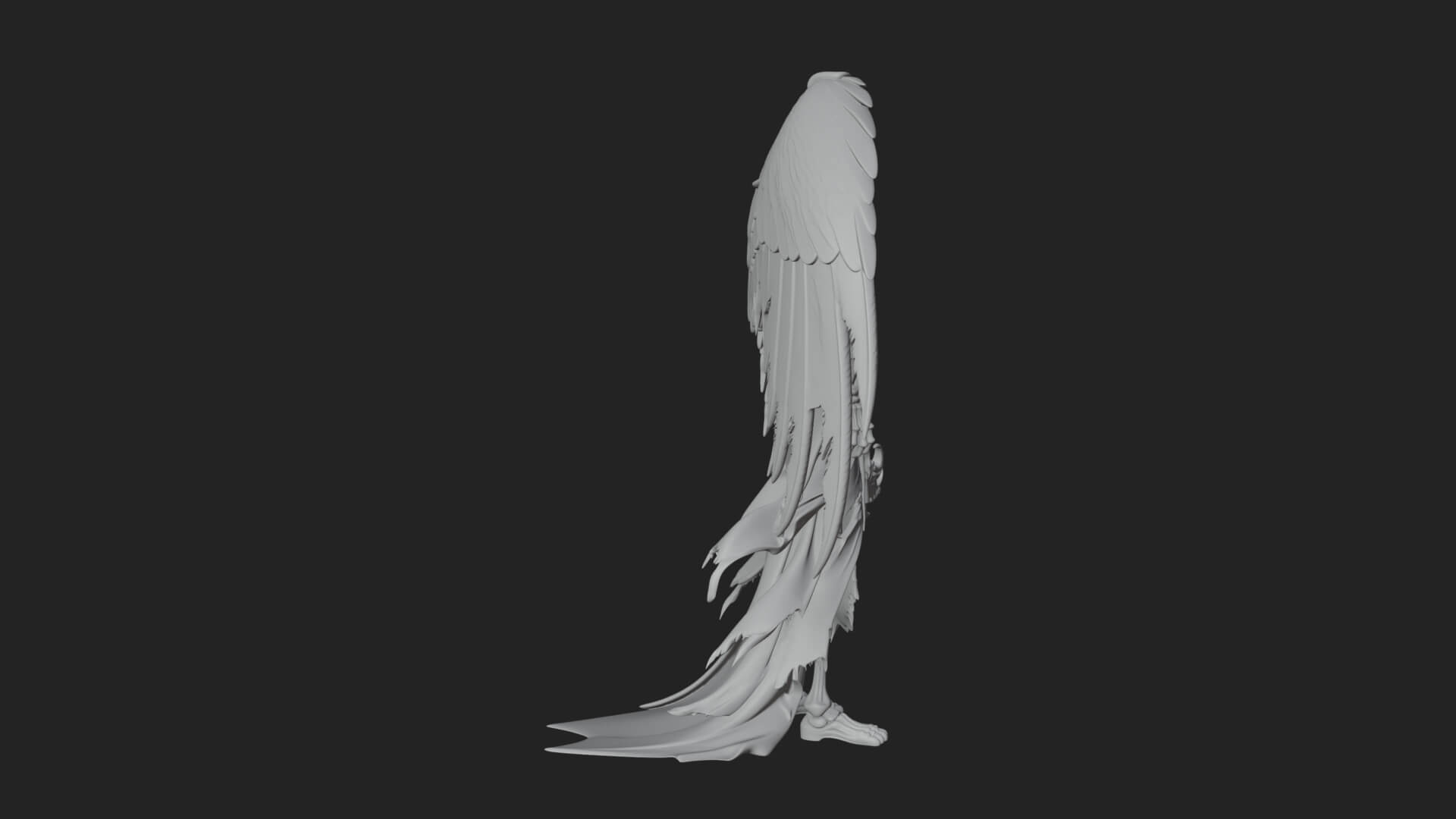 Winged Skeleton Reaper Statue Design 1 3D Print Model 3D Model