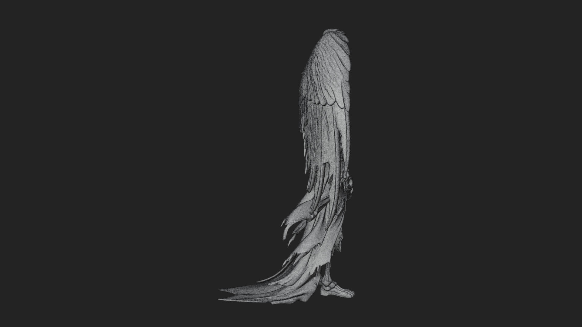 Winged Skeleton Reaper Statue Design 1 3D Print Model 3D Model