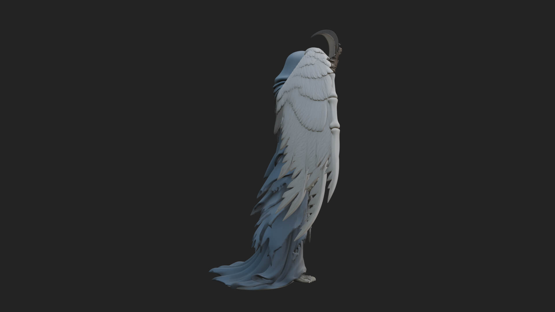 Winged Skeleton Reaper Statue Design 2 3D Print Model 3D Model
