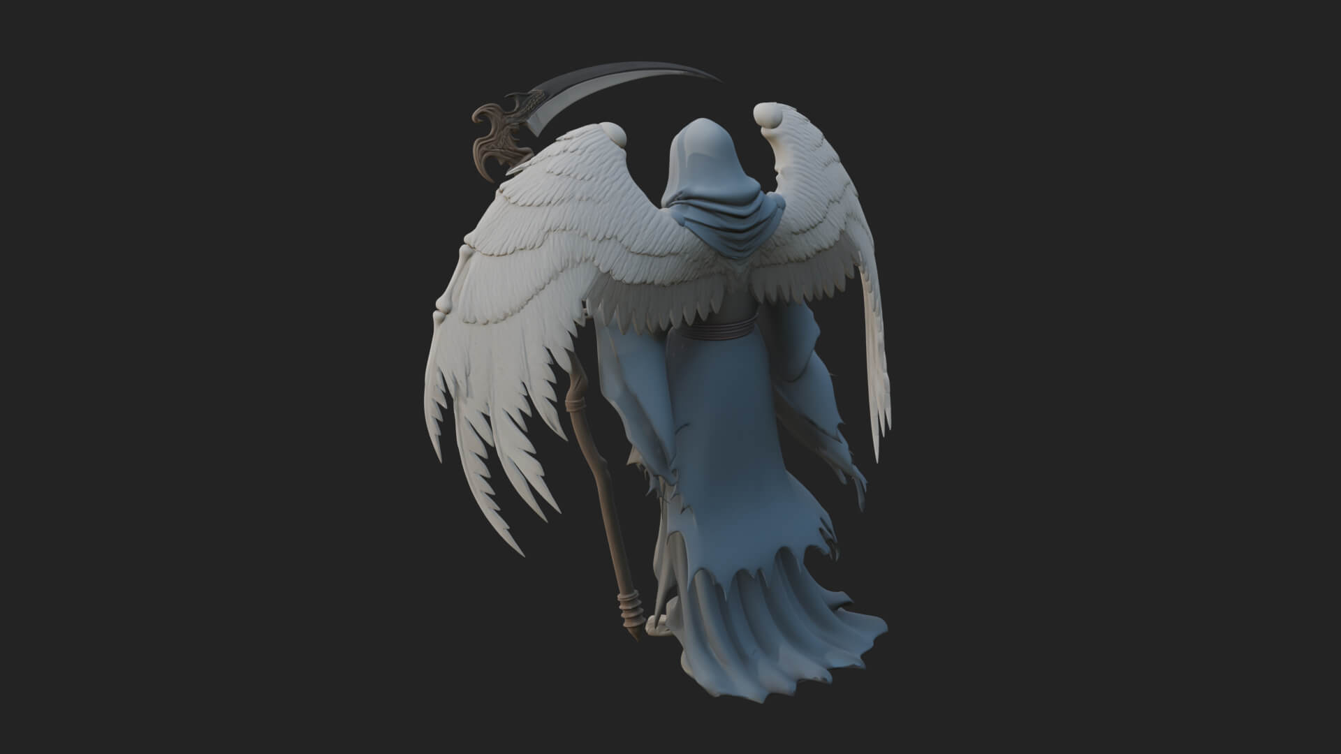 Winged Skeleton Reaper Statue Design 2 3D Print Model 3D Model